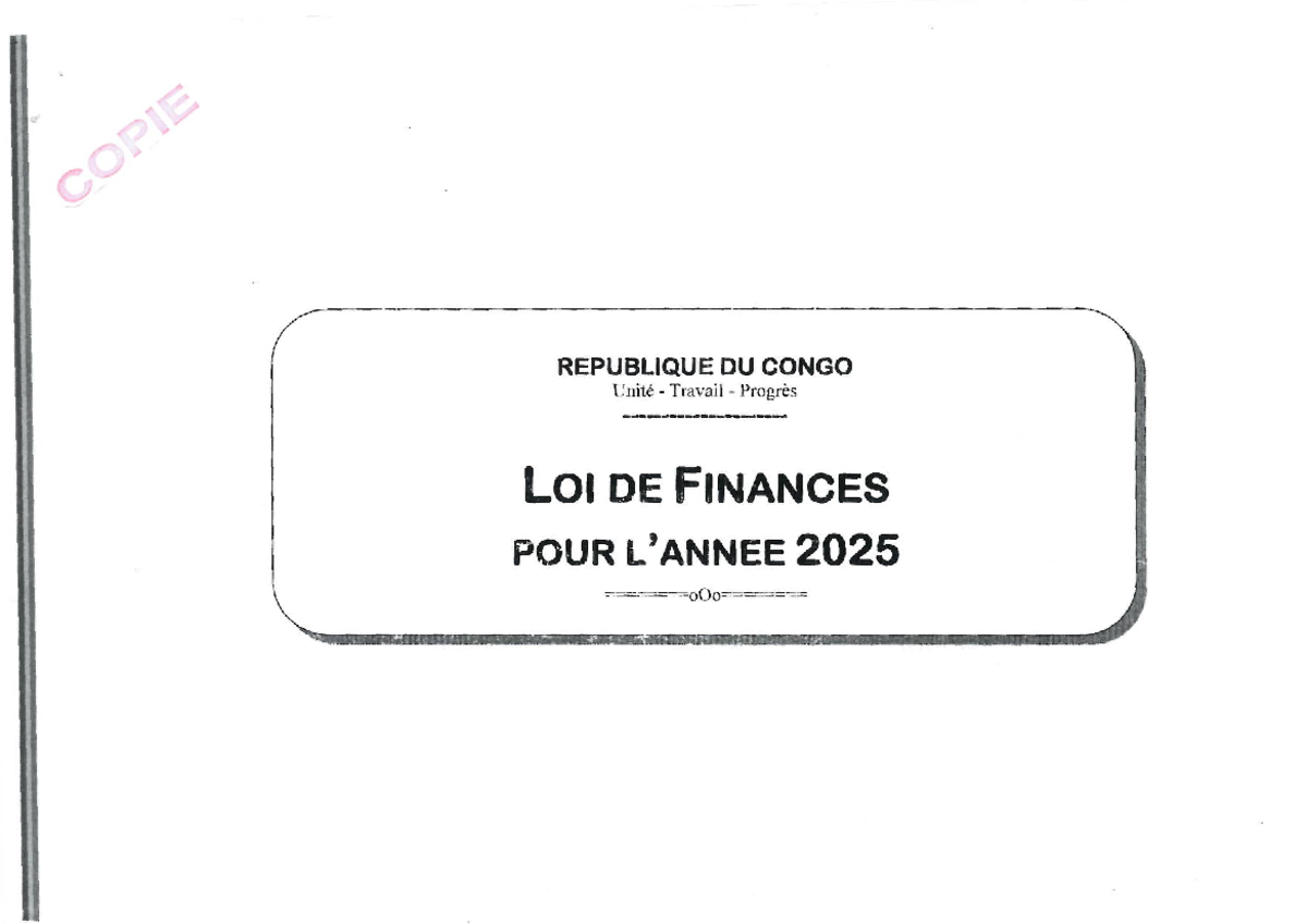 Loi de Finances 2025 - Dispositions et Modalités Budgétaires - Studocu