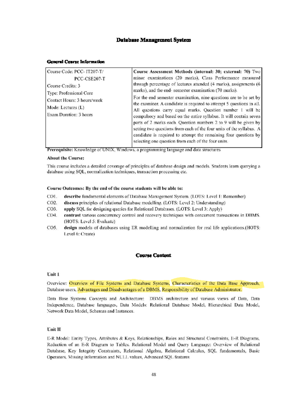 DBMSS - Database Management System Major Course Notes - Studocu