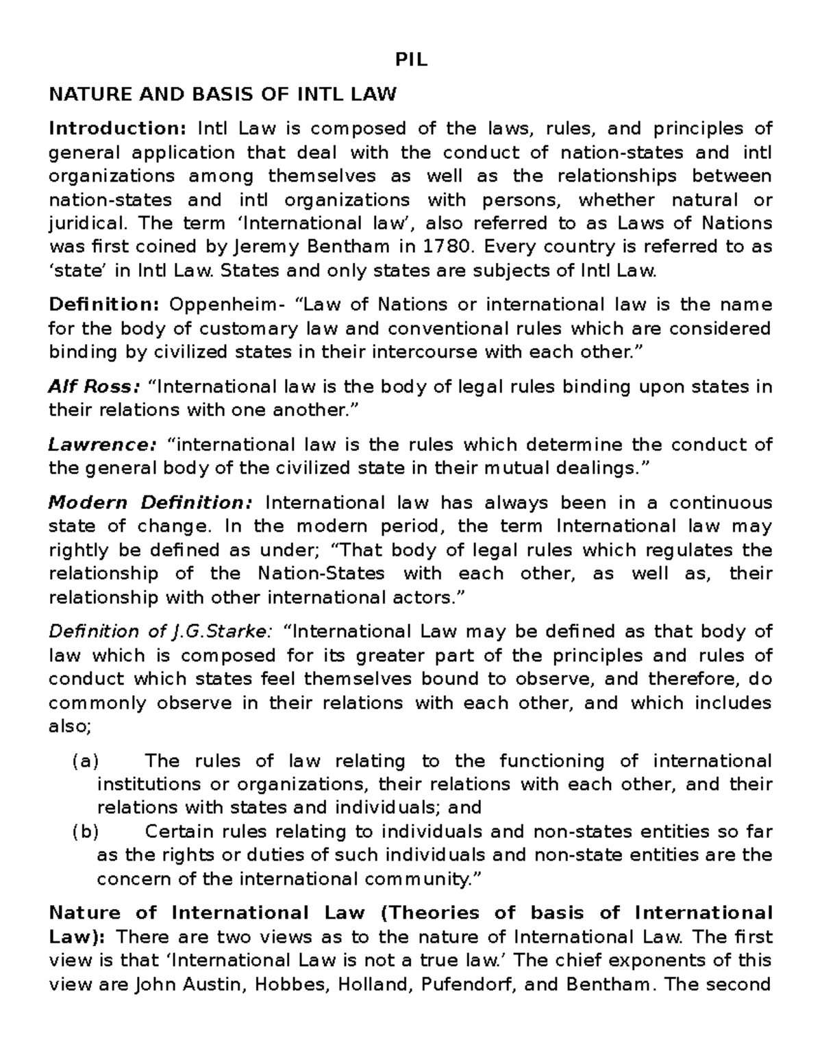 PIL - Comprehensive KSLU Notes on International Law Principles - Studocu