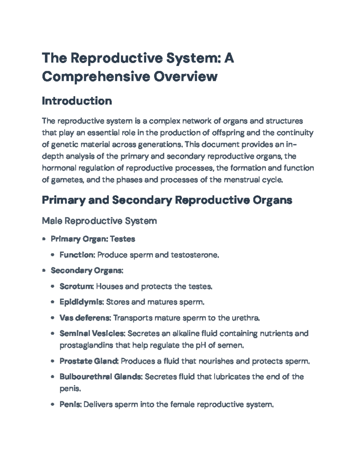 Reproductive System Overview: Anatomy and Hormonal Regulation - The ...