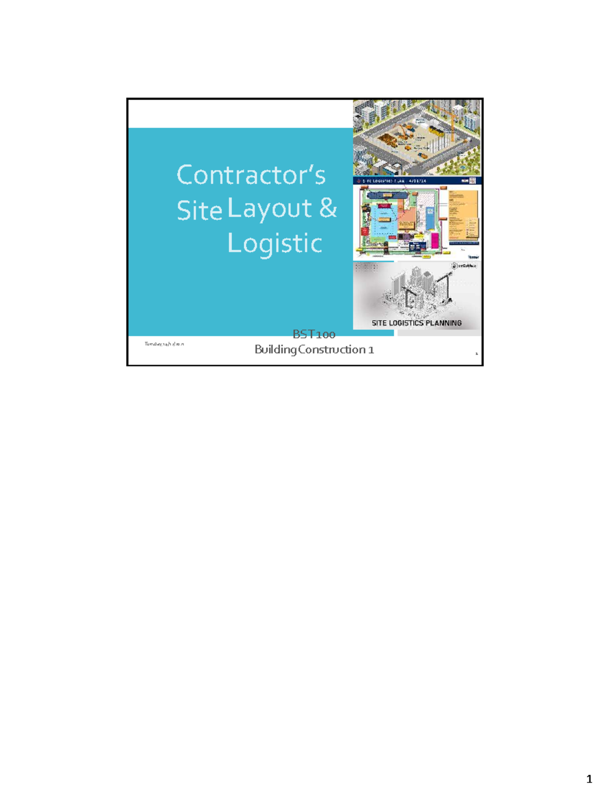 Site Layout Notes for BST 100: Building Construction Essentials - Studocu