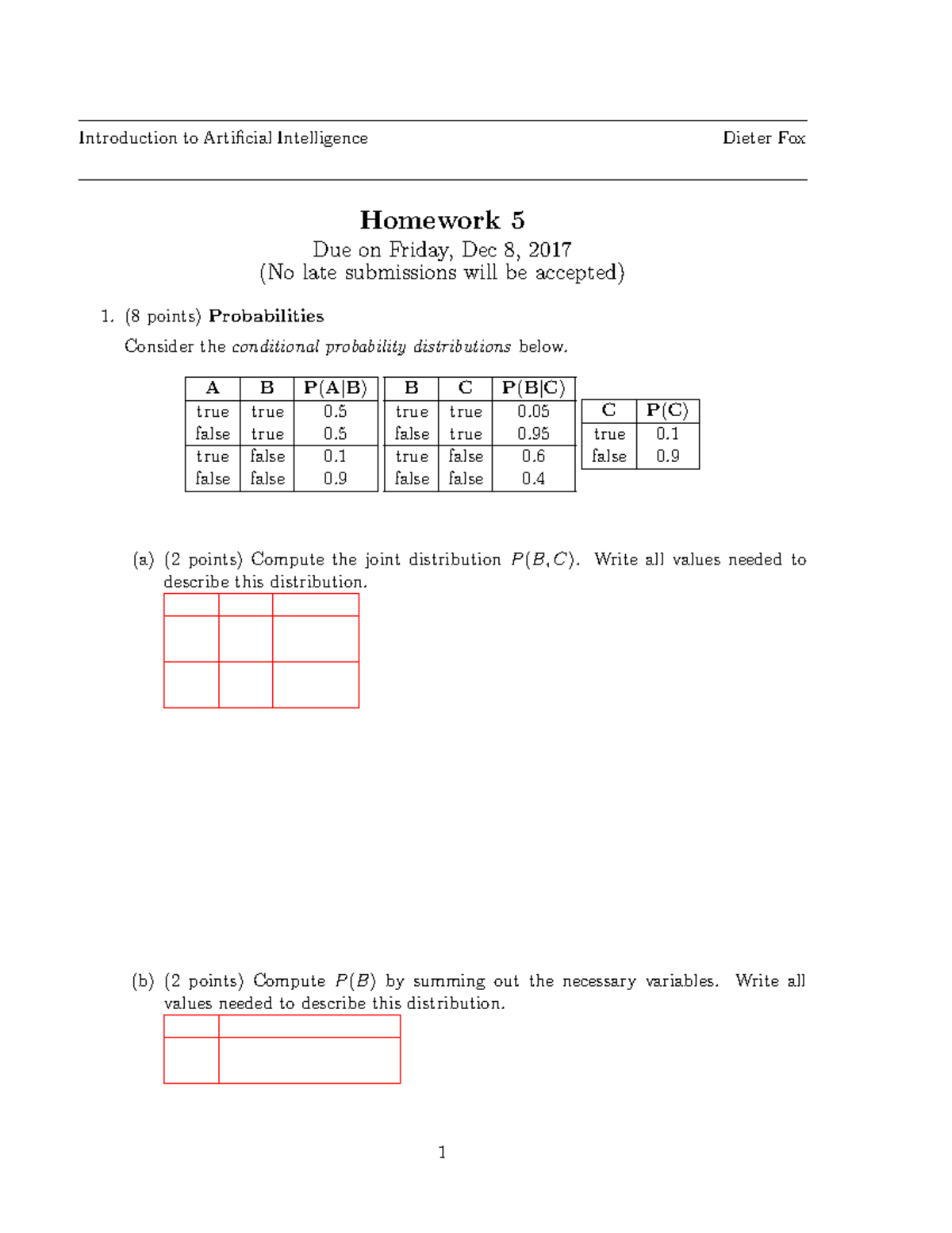 CSE 471: Introduction to AI - Homework 5 Solutions - Studocu