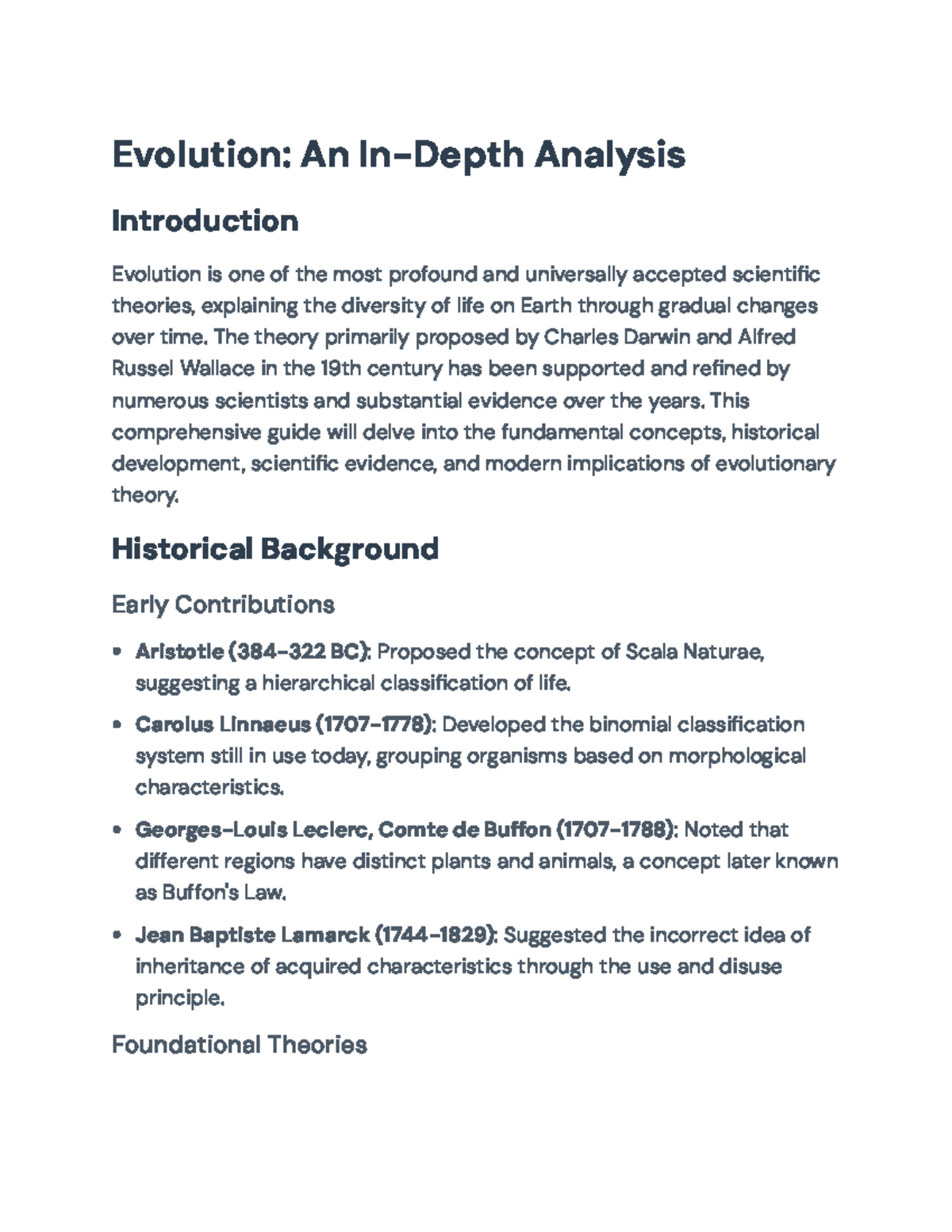 Evolutionary Theory: Key Concepts and Implications in Biology ...