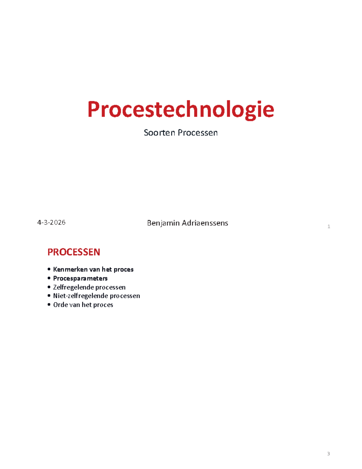 Les 4: Soorten Processen en Proceskarakteristieken - Studocu