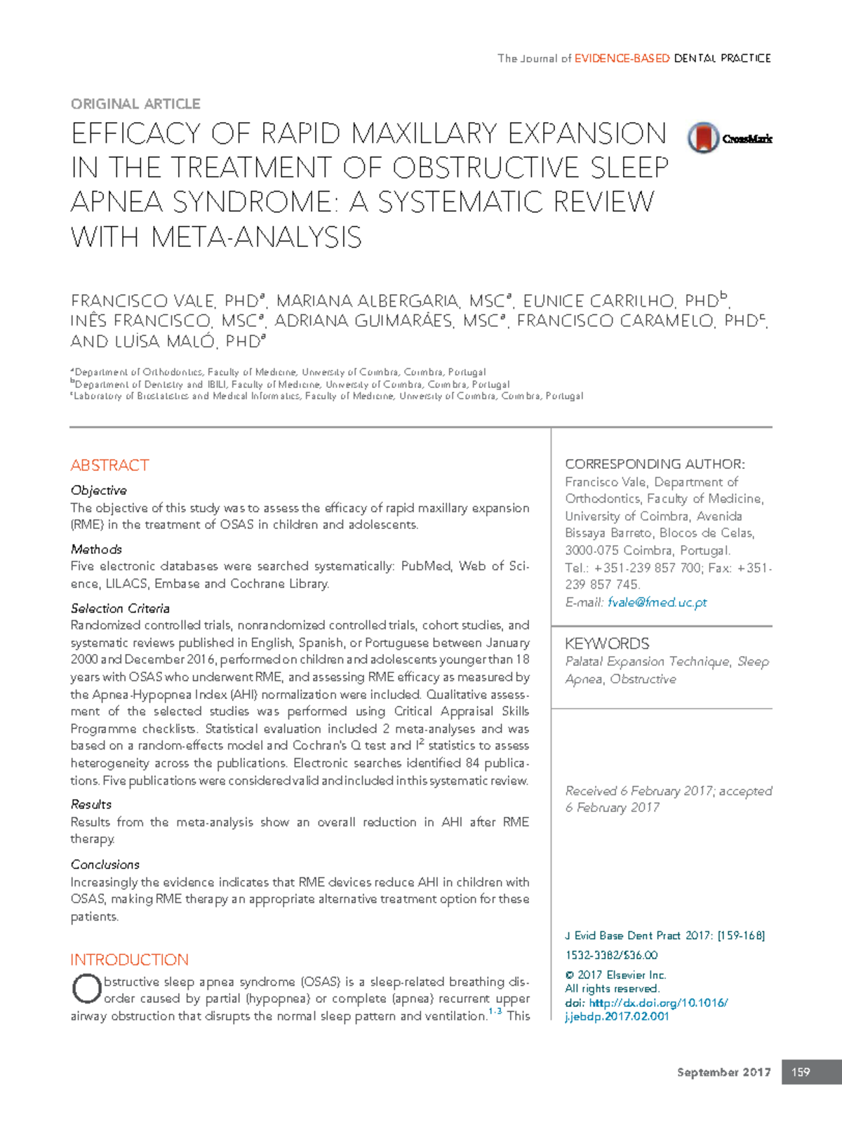 Efficacy of Rapid Maxillary Expansion for OSAS in Children: A ...