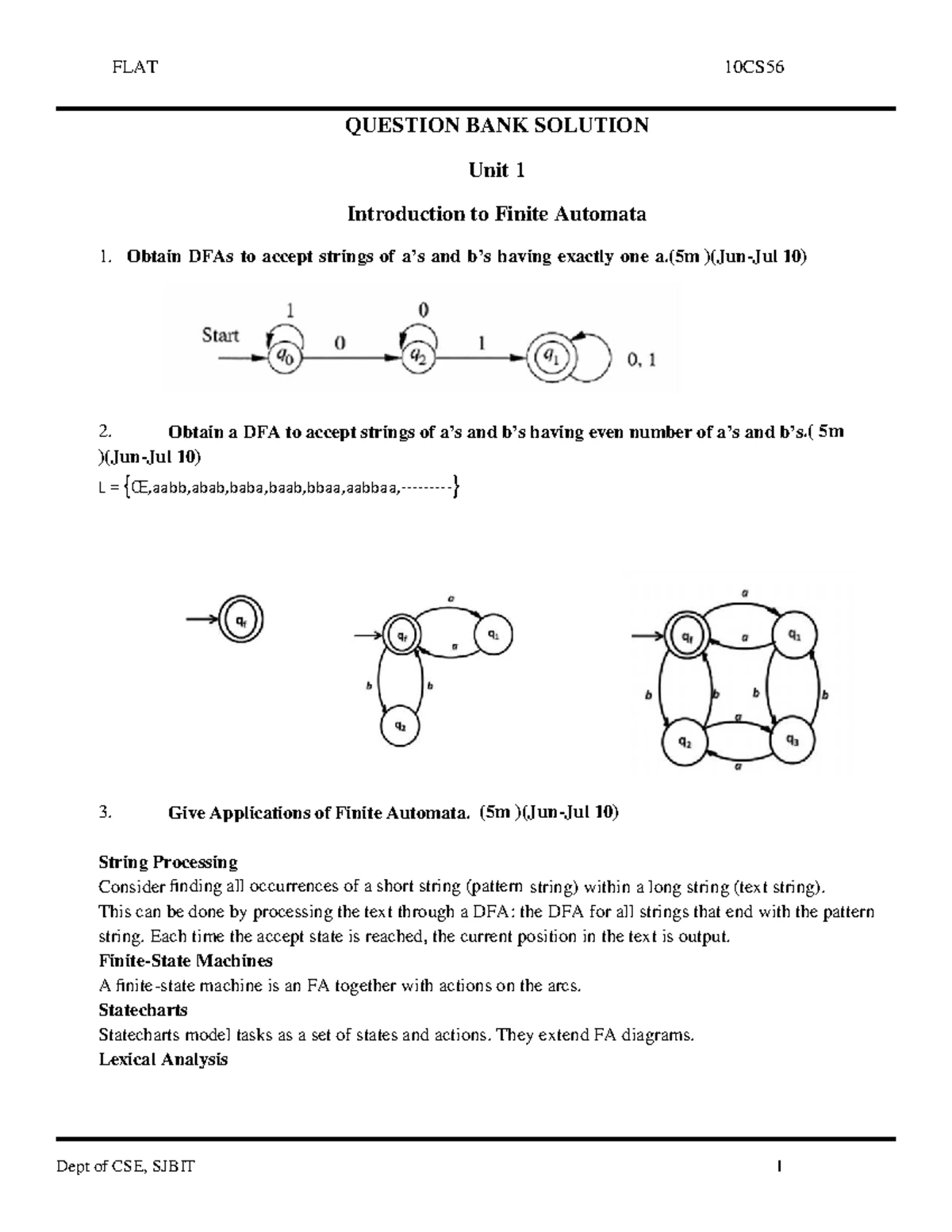 BCS503 - Model Question Paper on Theory of Computation (2022-23) - Studocu