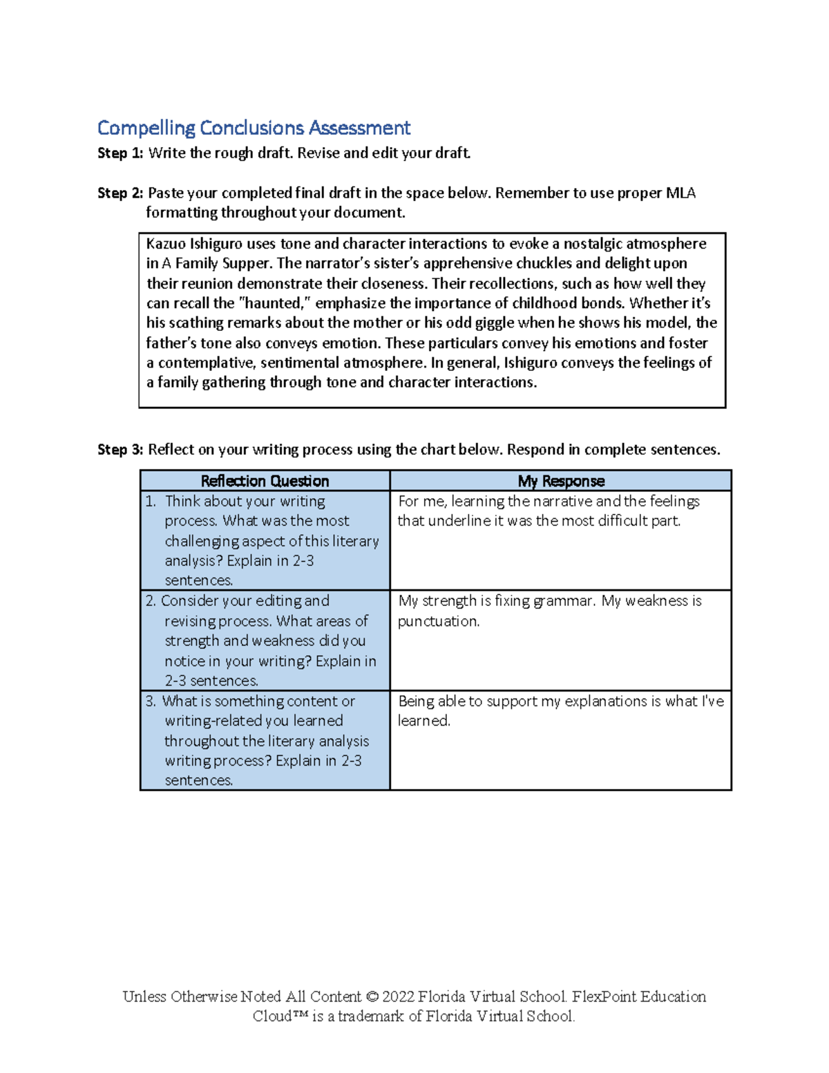 Compelling Conclusions Assessment: Literary Analysis of Ishiguro's A ...