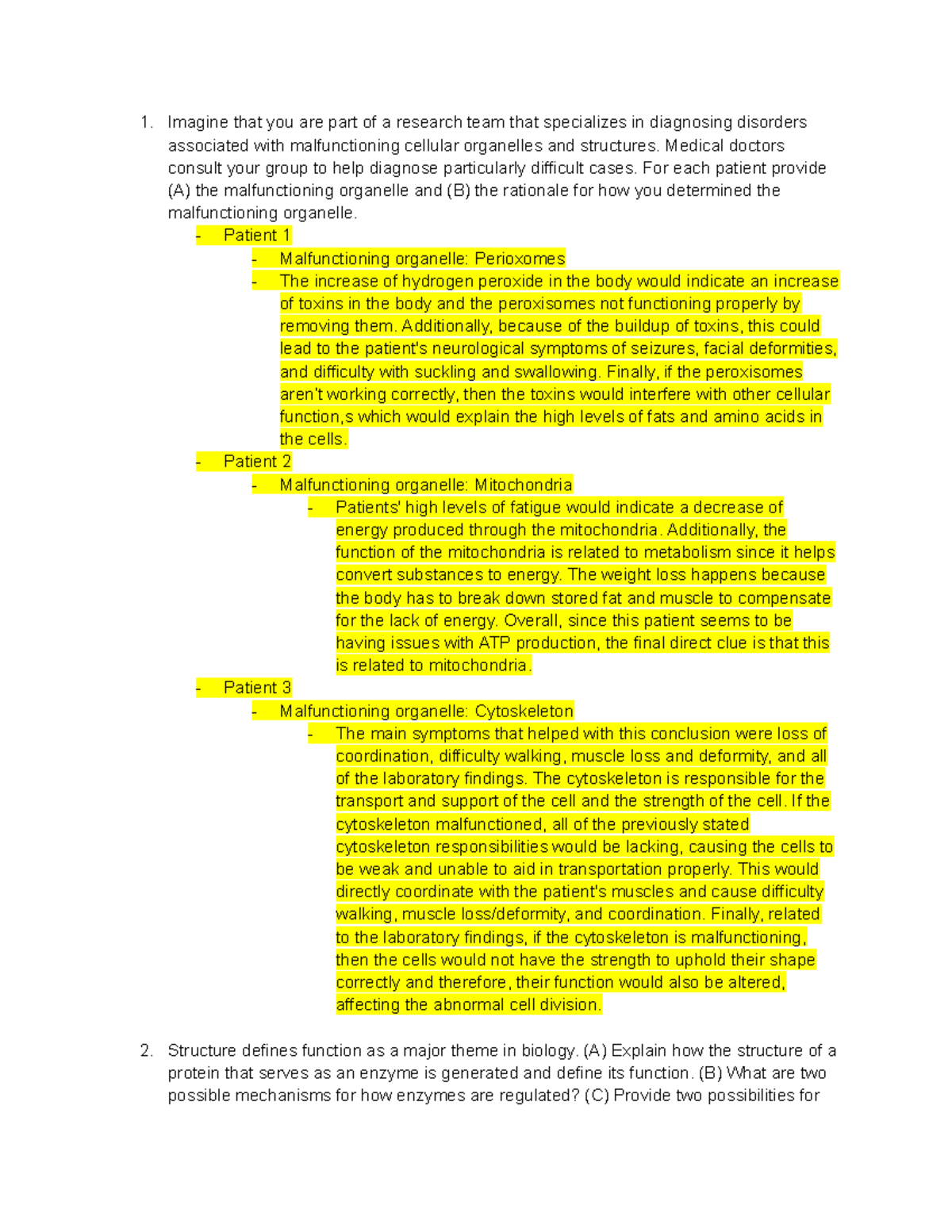 BIO 203 Final Exam Written Questions - Group 6 Winter 2025 - Studocu