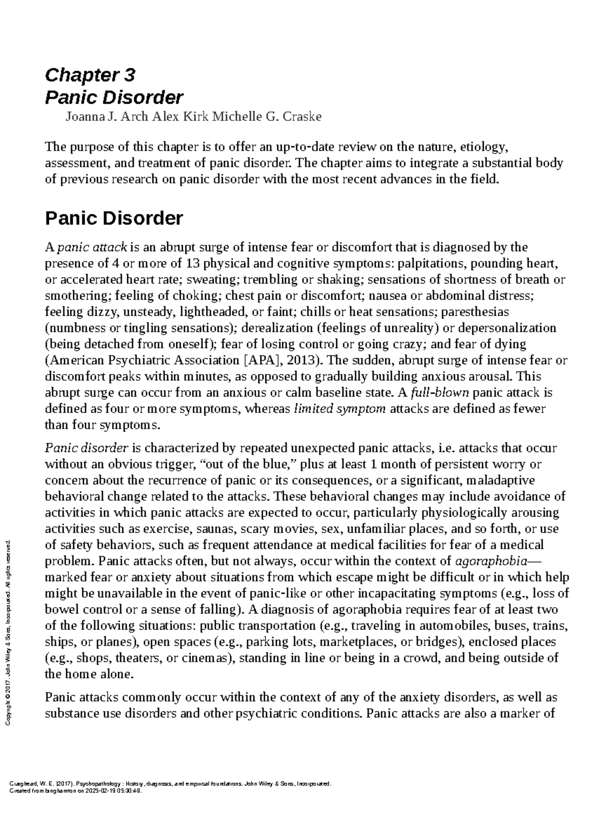 Chapter 3: Understanding Panic Disorder - Nature, Assessment, and ...