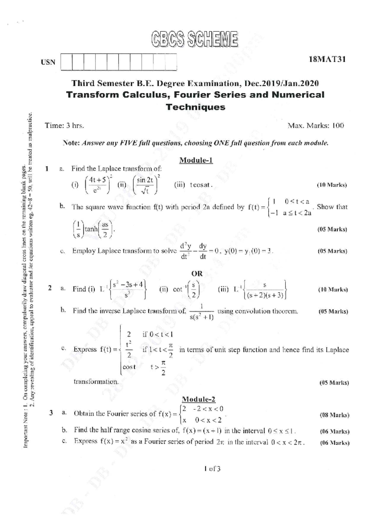 3rd & 4th Sem ECE Question Papers (CBCS) Dec 2018 - Jan 2019 - Studocu