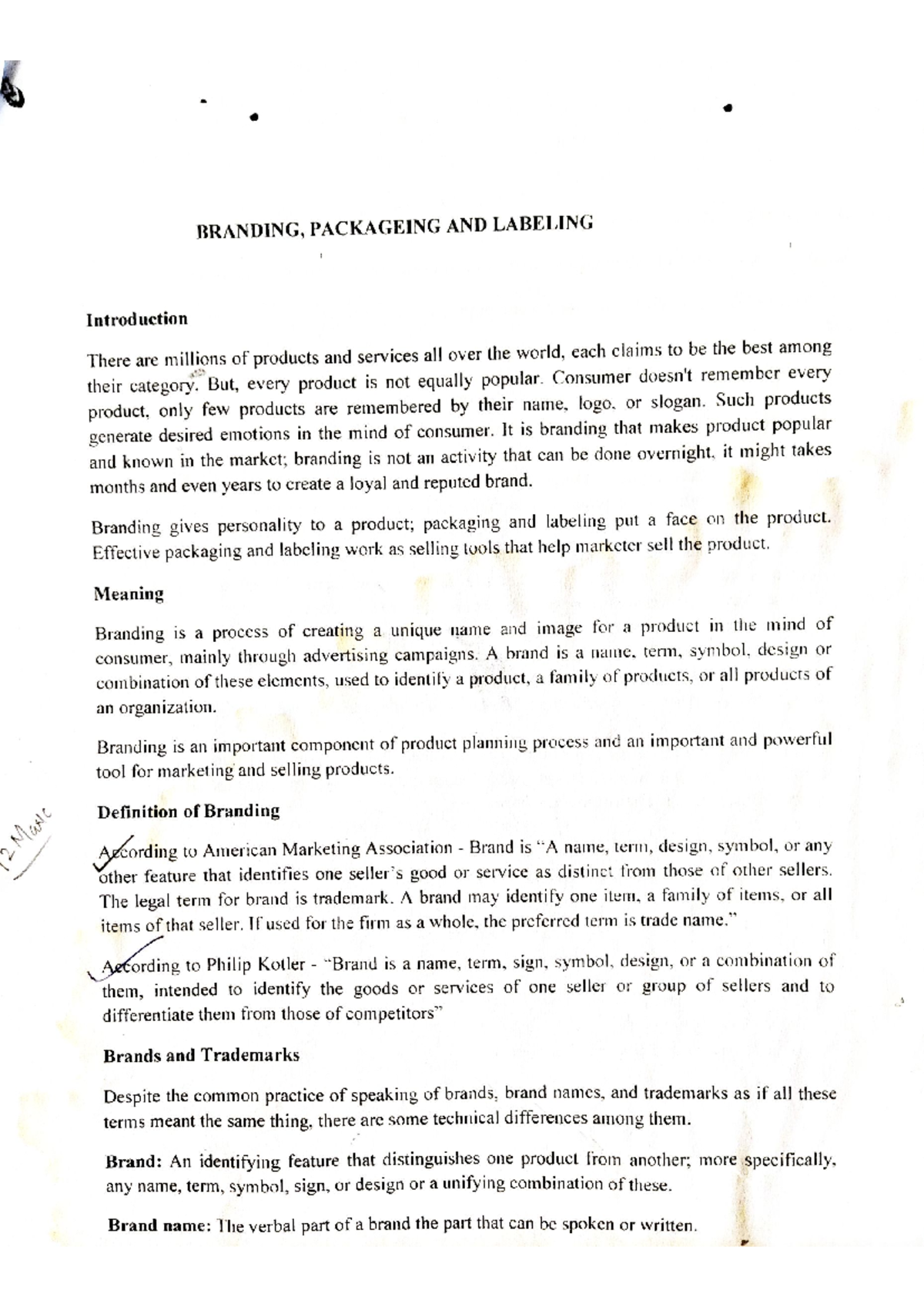 Branding - Lecture Notes for Effective Marketing Strategies - Studocu