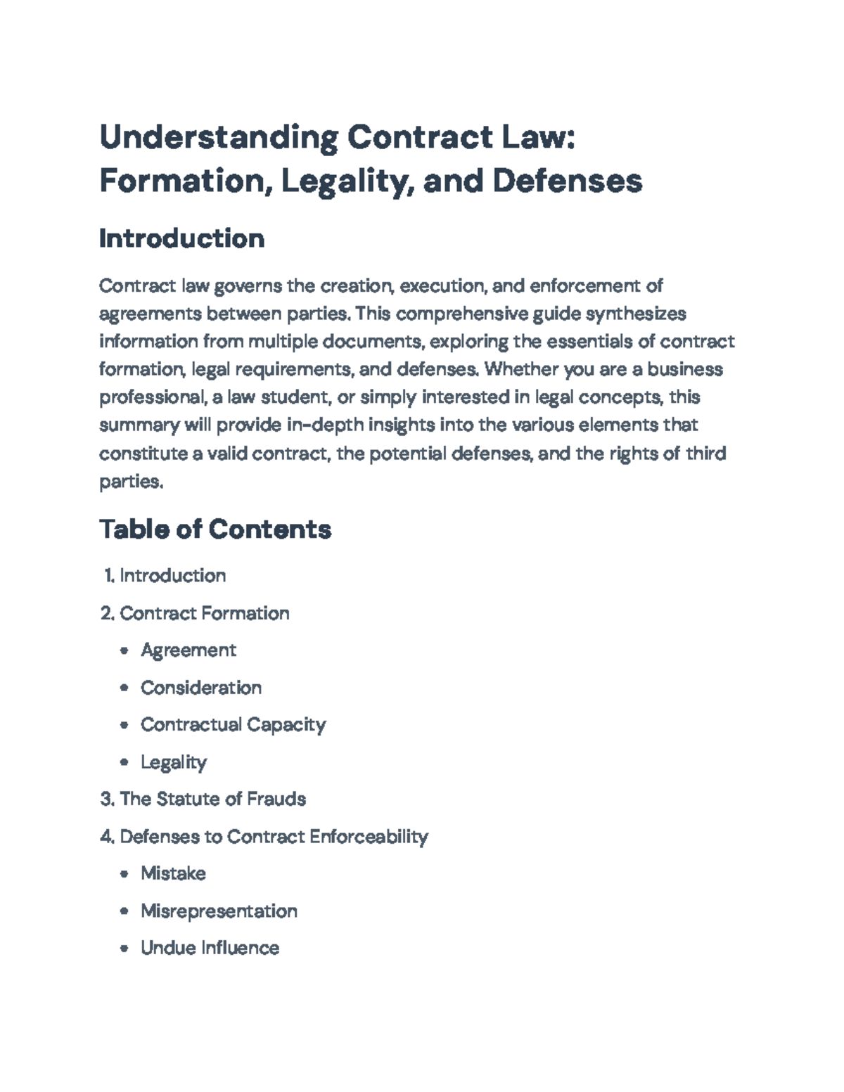 Understanding Contract Law: Formation, Legality, & Defenses Guide ...