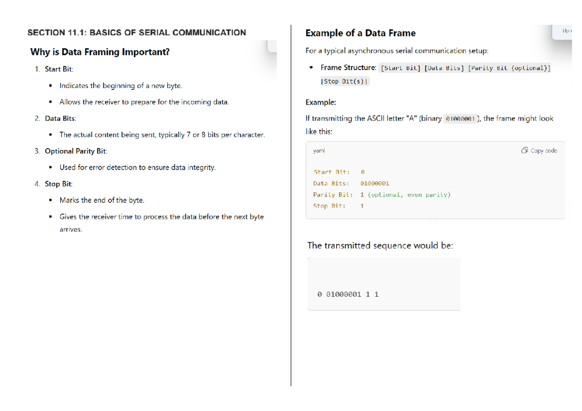 UART - Revision Notes for Serial Communication Basics - Studocu
