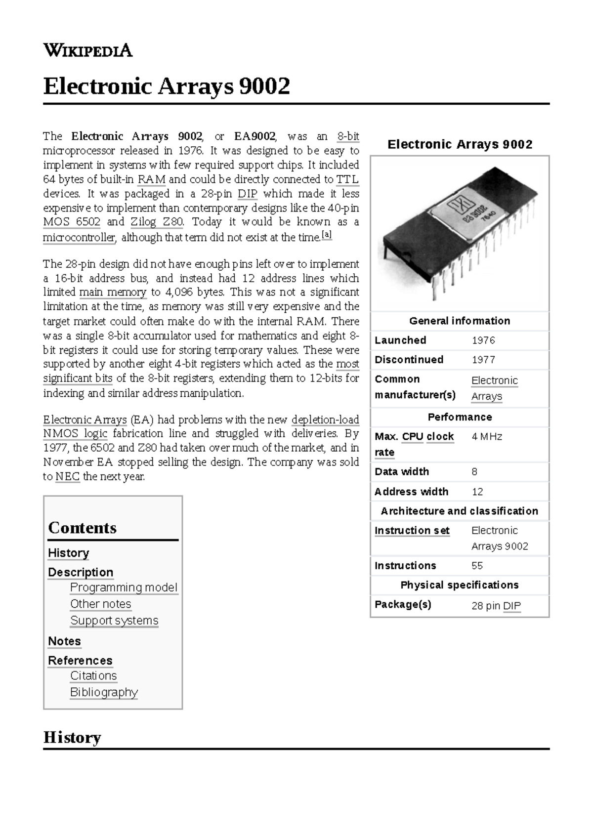 Electronic Arrays 9002 Microprocessor Overview and Analysis - Studocu