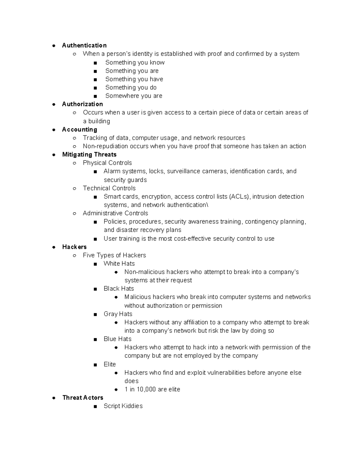 Network Security+ Final Exam Study Guide: Key Concepts and Threats ...