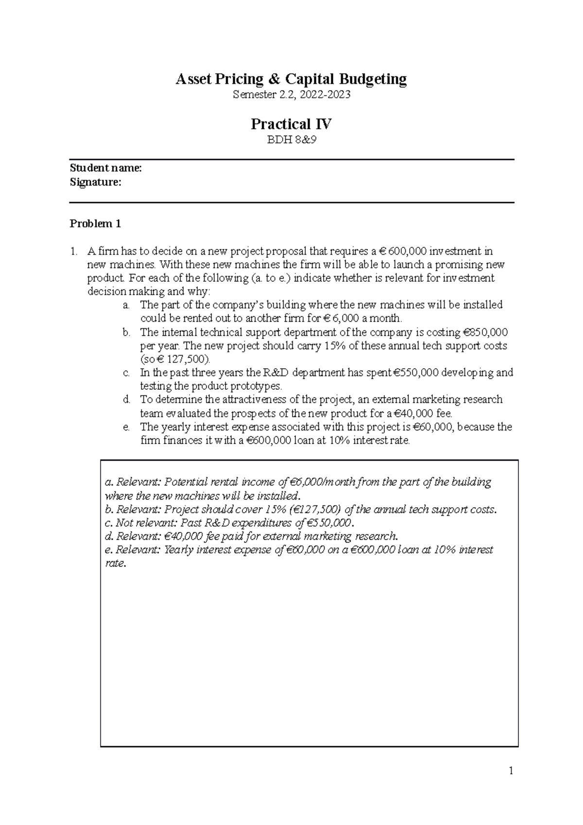 Practical IV Guidelines for AP&CB Course BDH 8& - Studeersnel