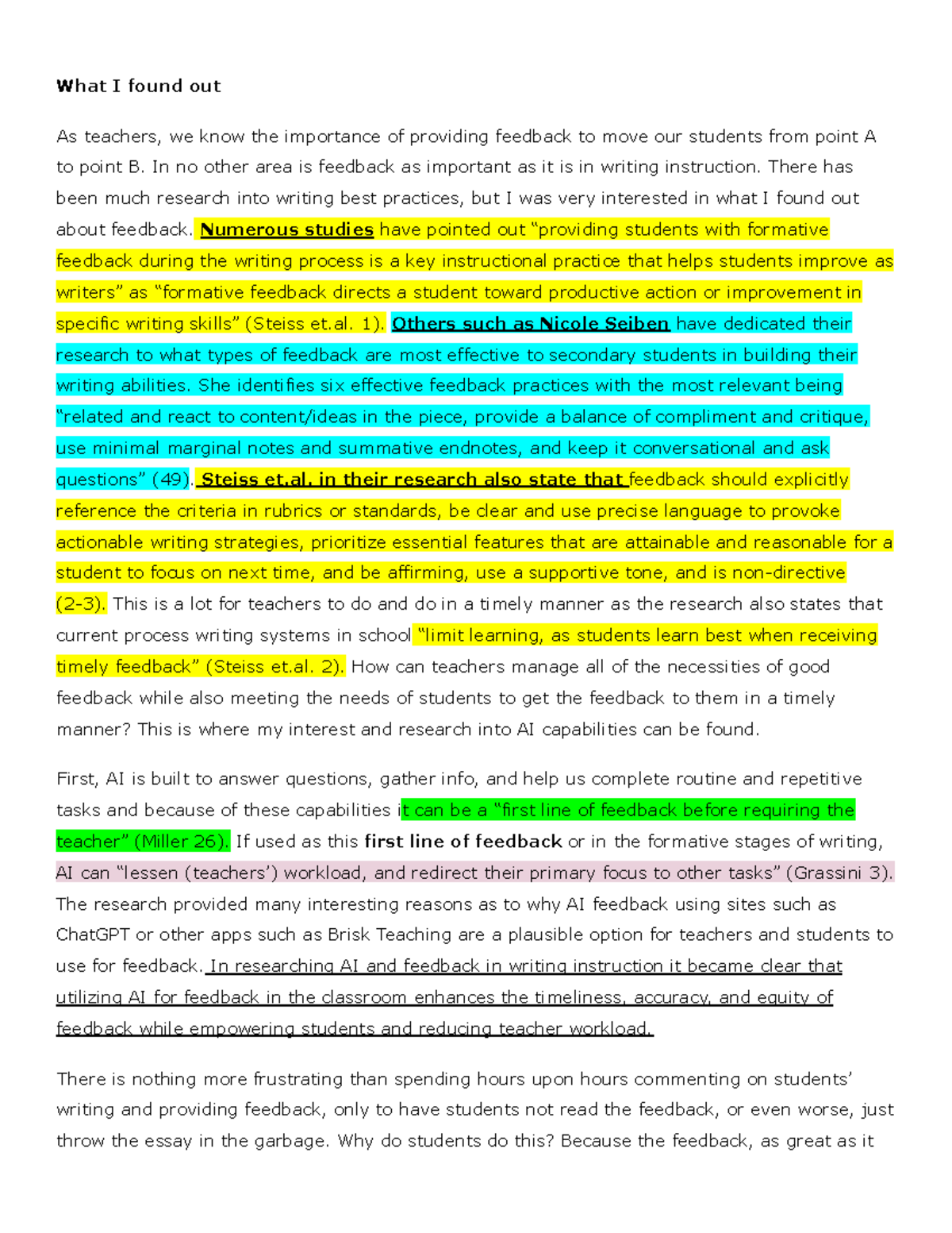 AI-Enhanced Feedback in Writing Instruction: Insights & Findings - Studocu