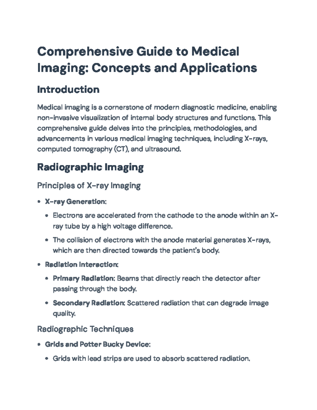 Comprehensive Medical Imaging Guide: Principles and Techniques ...