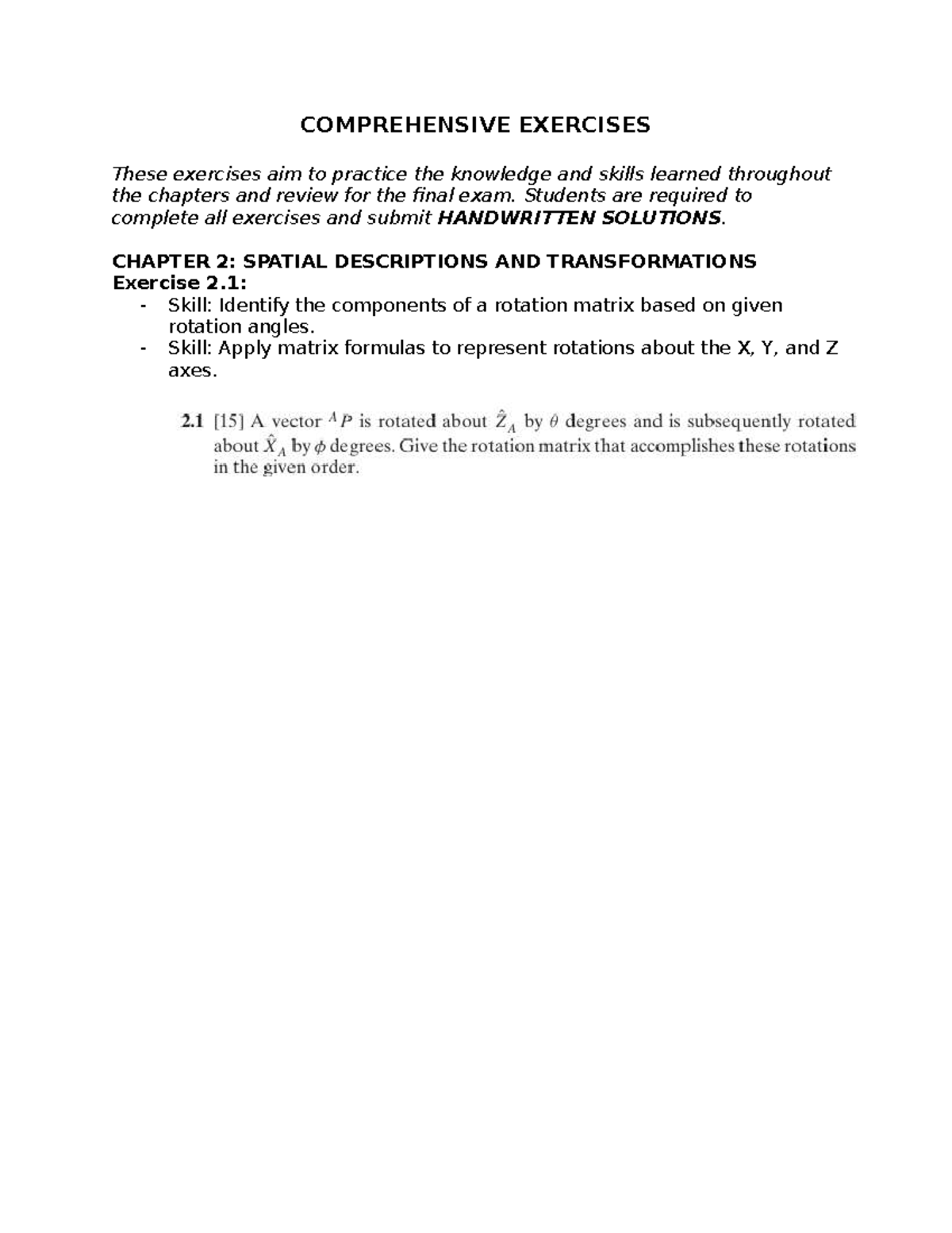 COMPREHENSIVE EXERCISES FOR FINAL EXAM - CHAPTERS 2-5 - Studocu