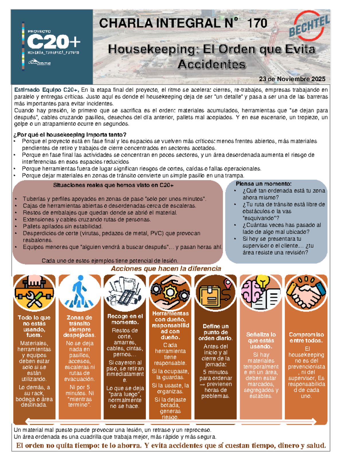 Charla Integral N-170: Importancia del Housekeeping en Proyectos - Studocu