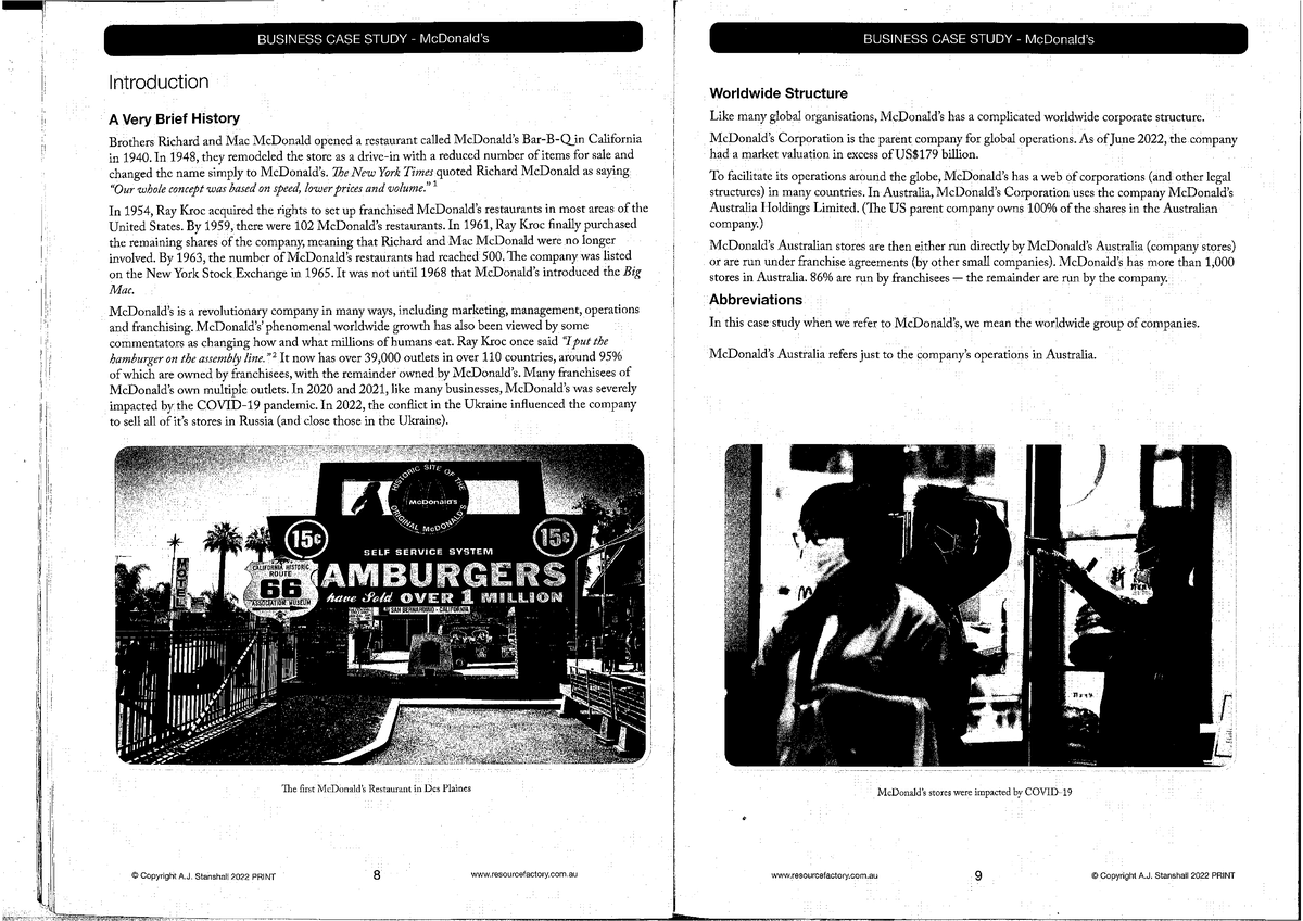 2023 MKTG 204 Maccas Operations Case Study Analysis - Studocu