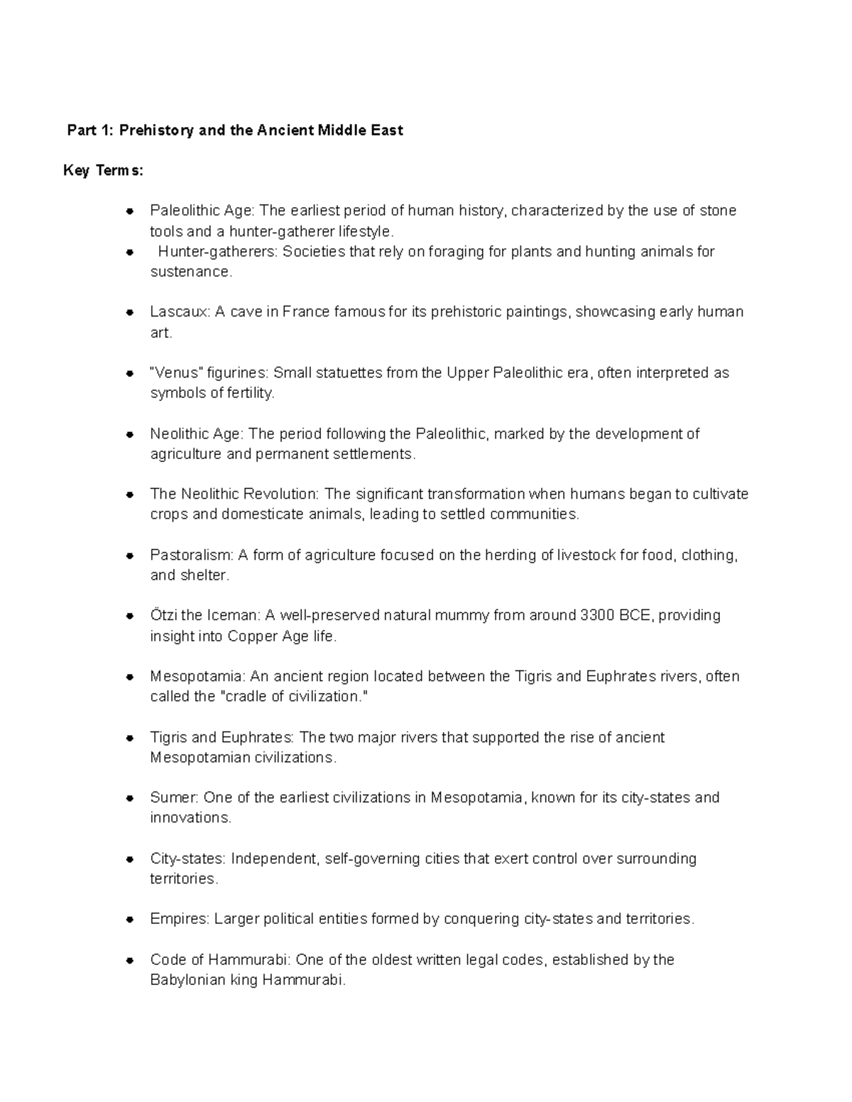 **Overview of Ancient Civilizations - Key Concepts & Terms (HIST101 ...