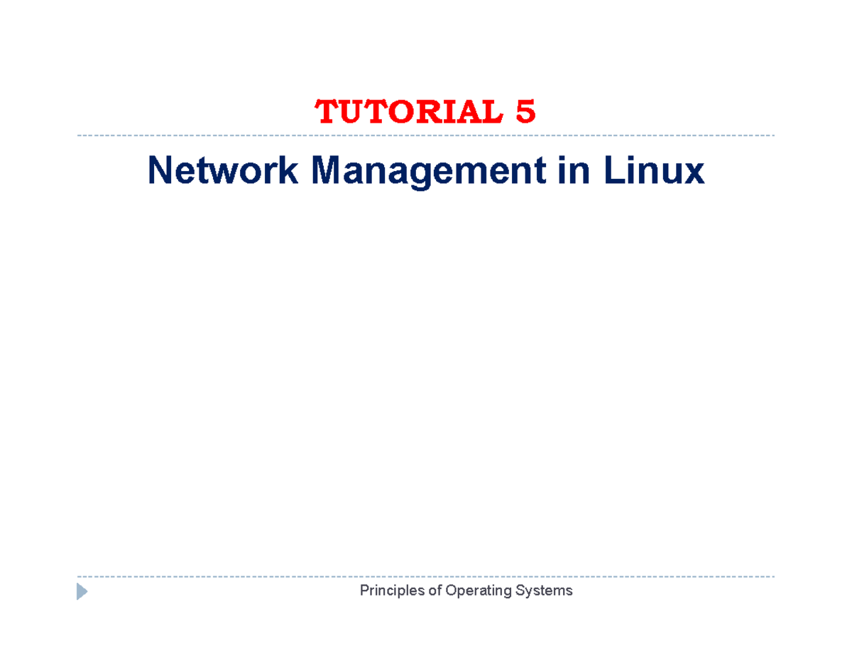 Tutorial 05 Network - nguyen ly - TUTORIAL 5 Network Management in ...