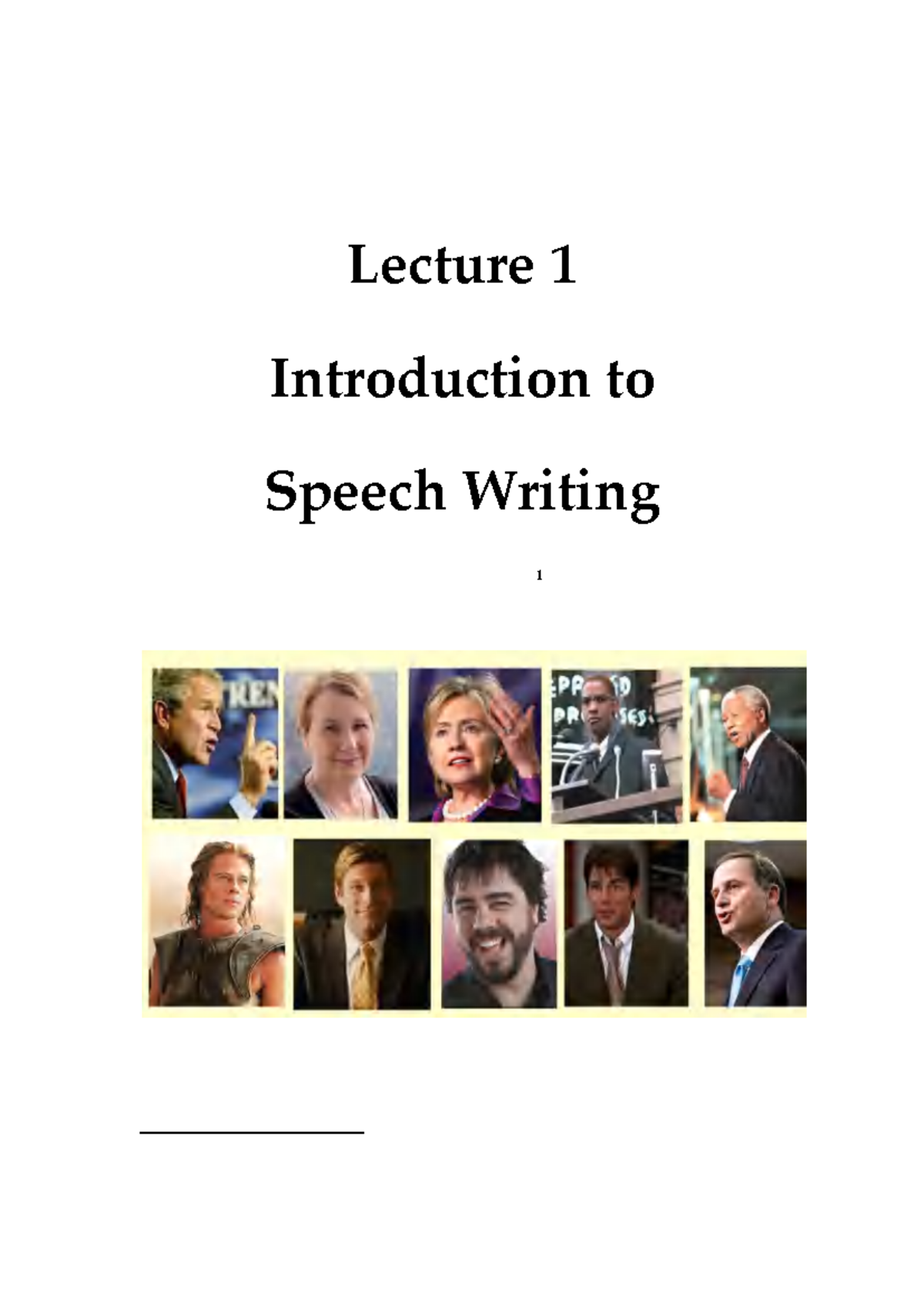 ENG 101: Lecture 1 - Mastering the Art of Speech Writing - Studocu