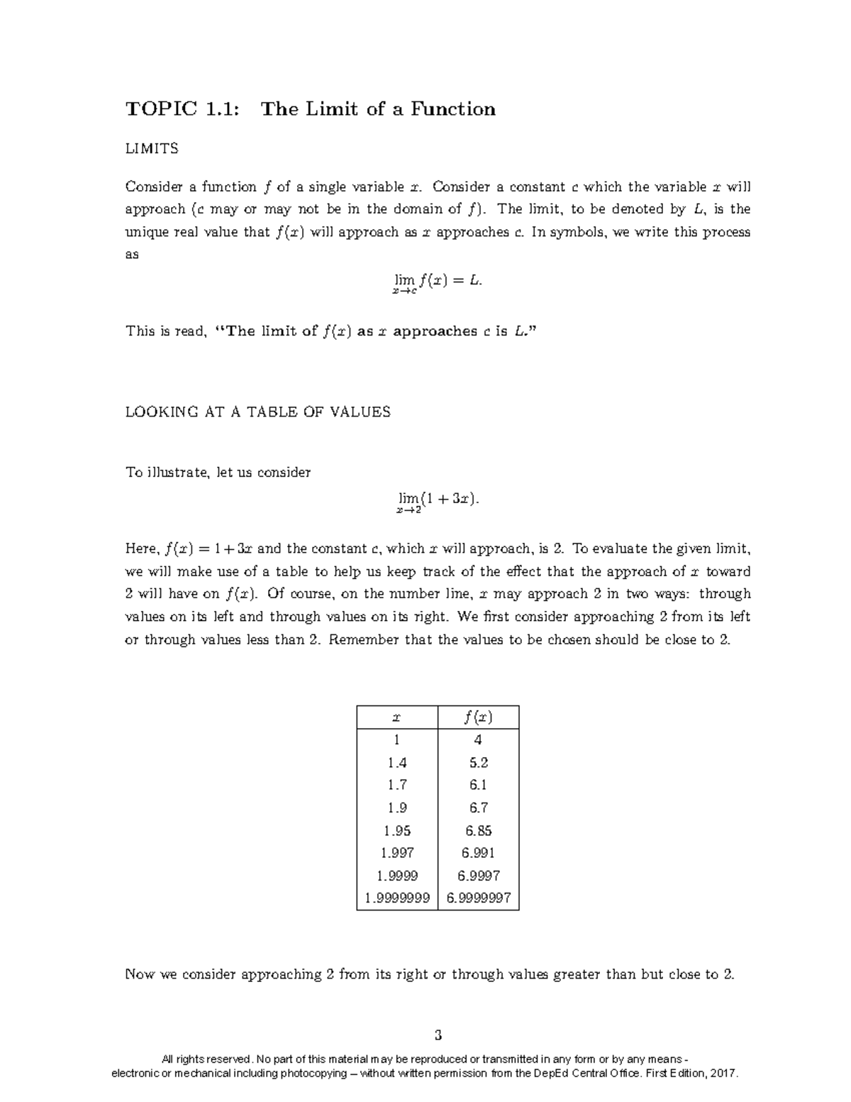 Functions 6: Understanding Limits in Calculus Concepts - Studocu
