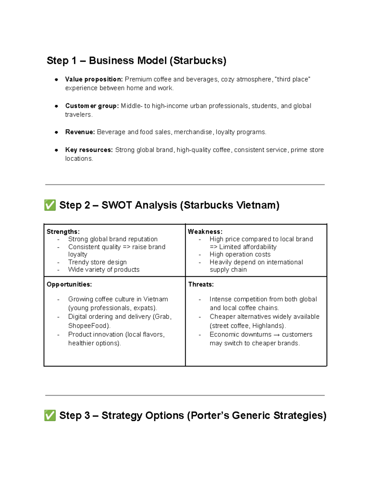 Class Discussion Session 3: Starbucks Business Model & Strategy ...