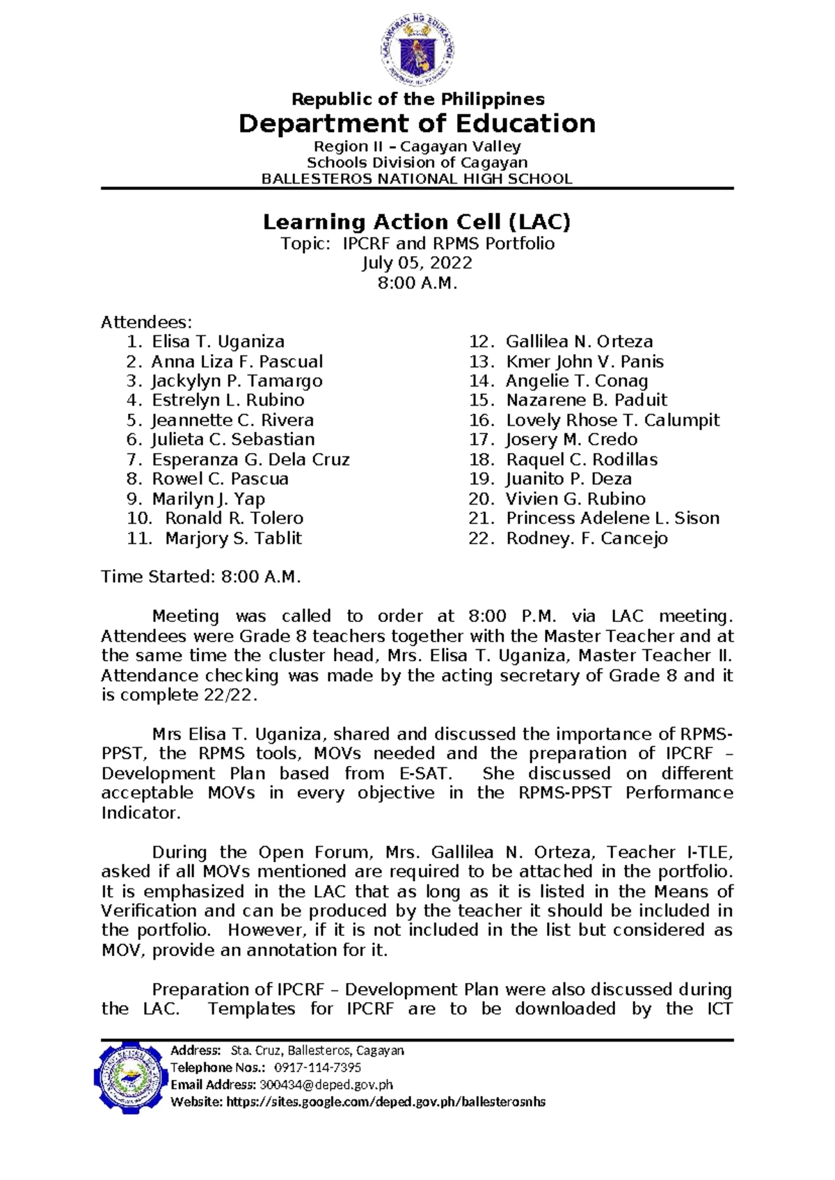 Teachers LAC Reflection Journal: Insights on INSET Strategies - Studocu