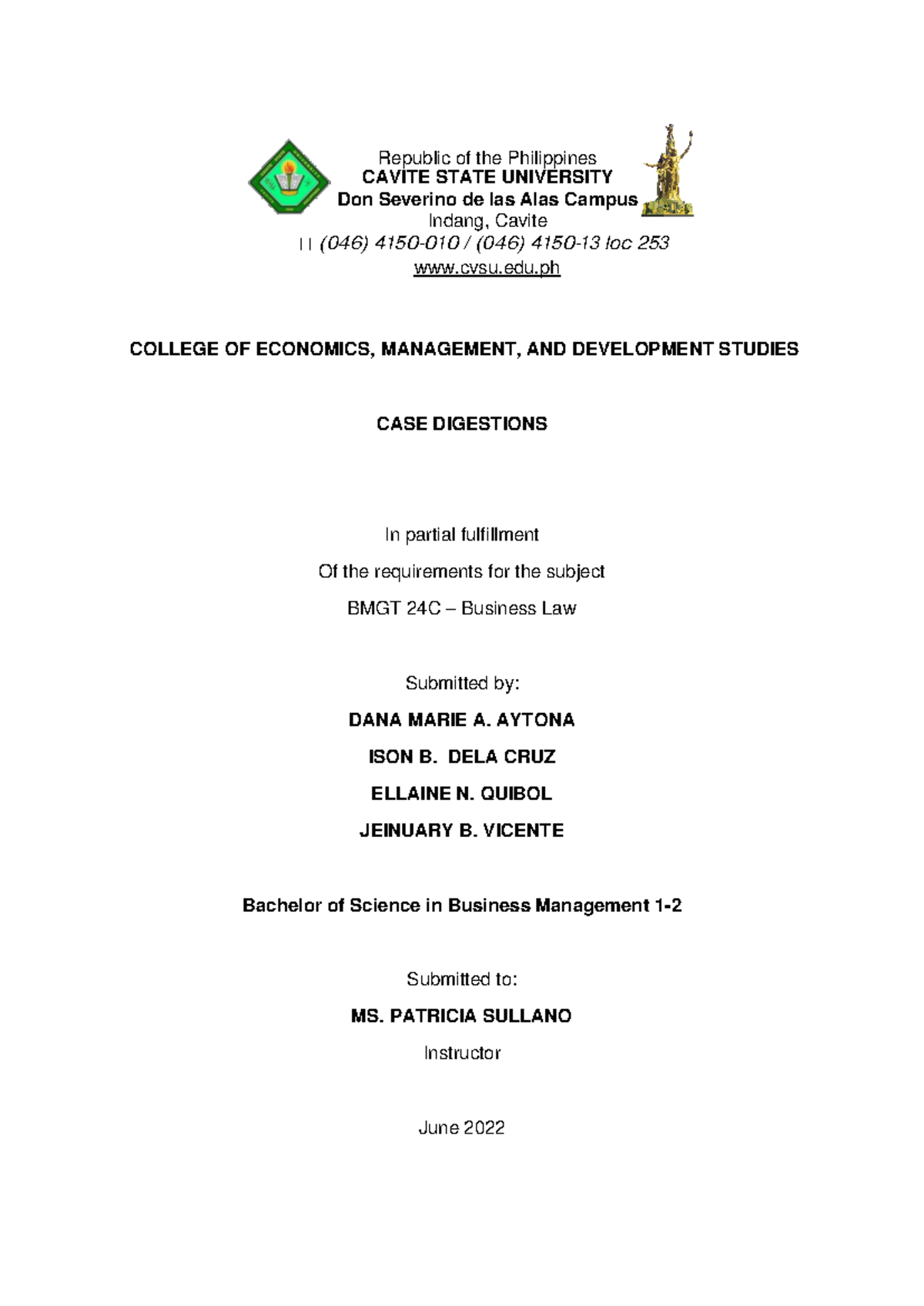 Group 10 Final Project - Business Law Material - Republic of the ...