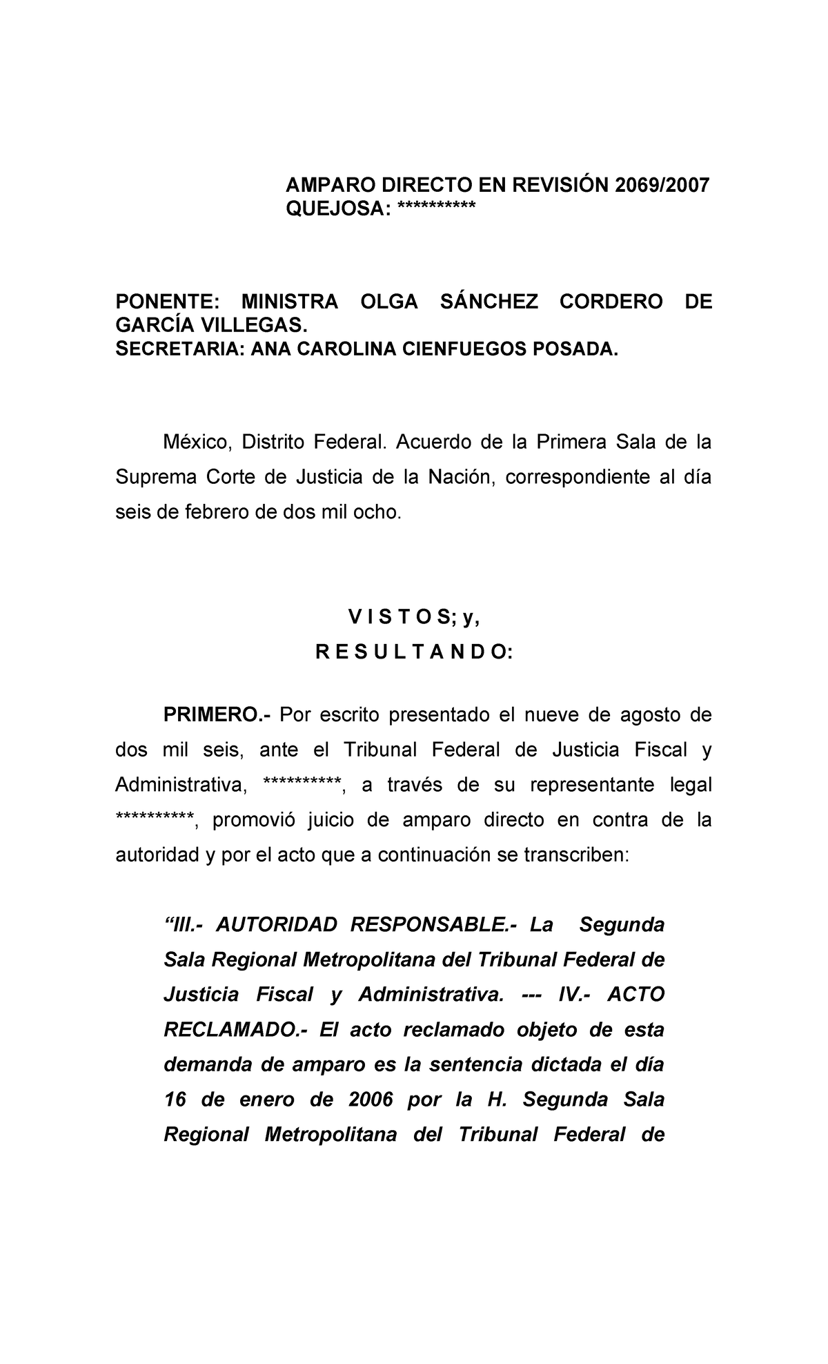 AMPARO DIRECTO EN REVISIÓN: Análisis de la Sentencia de la SCJN - Studocu