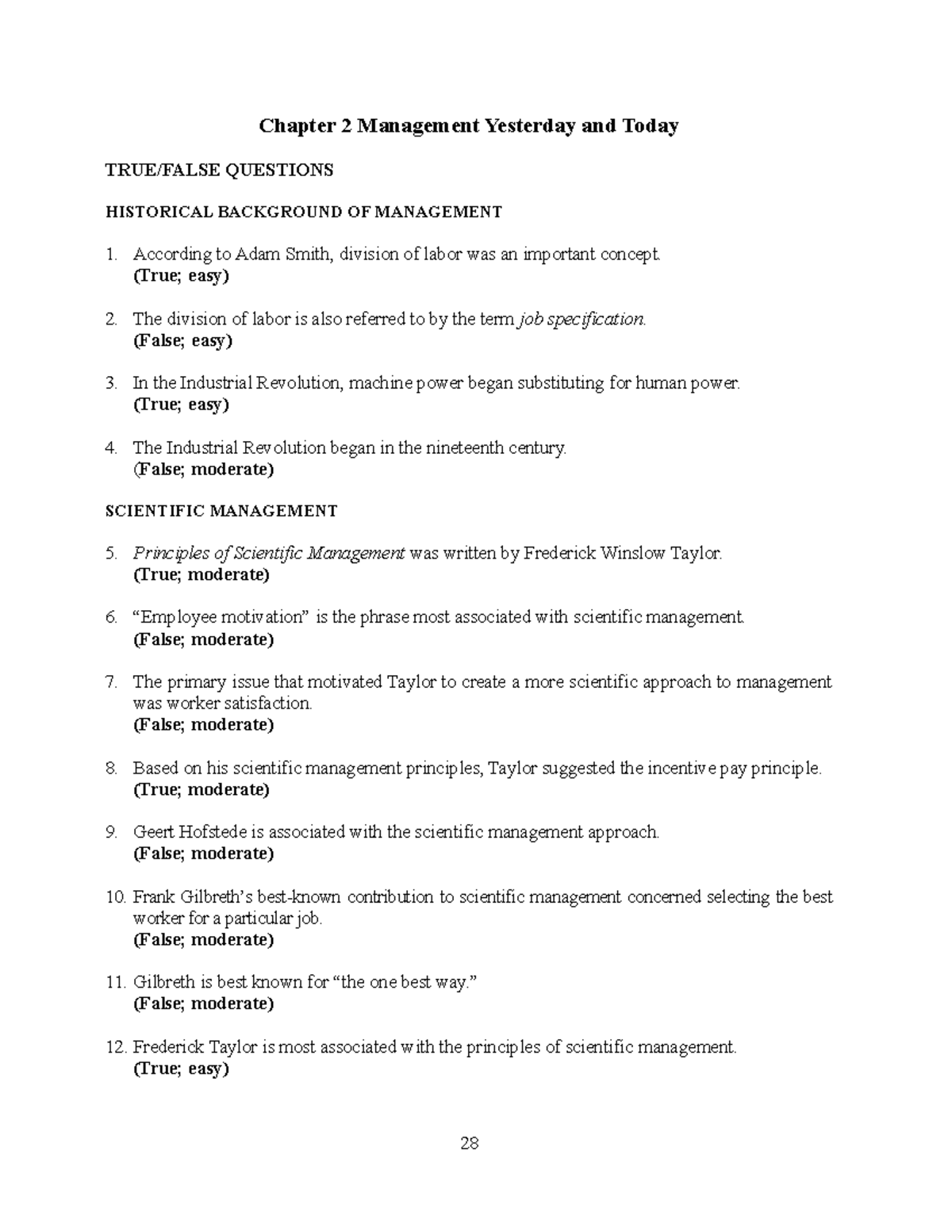 Mgmt09 tif02 - MGT101 Chapter 2: Evolution of Management Concepts - Studocu