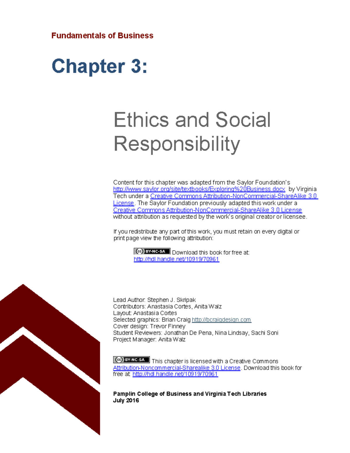 Chapter 3: Ethics and Social Responsibility in Business (BUS 101) - Studocu