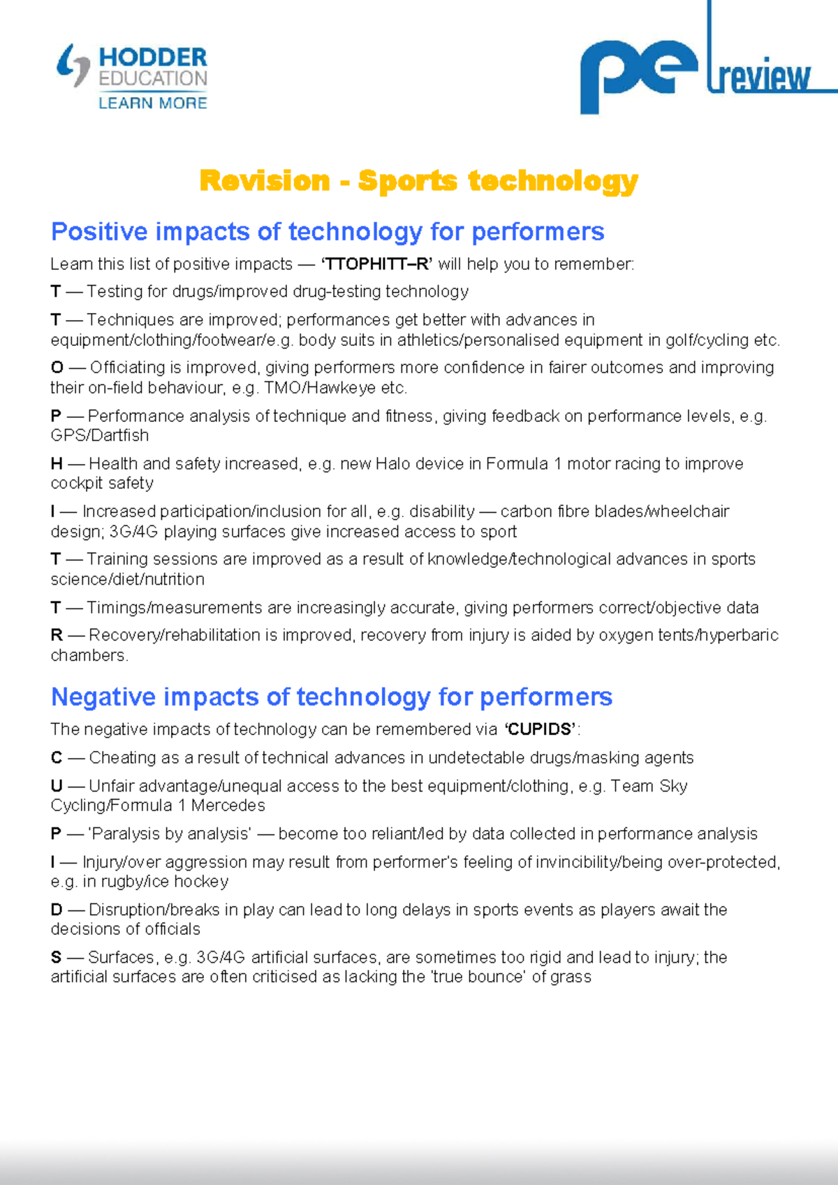 PEReview 12 1 Technology Revision: Positive & Negative Impacts on ...