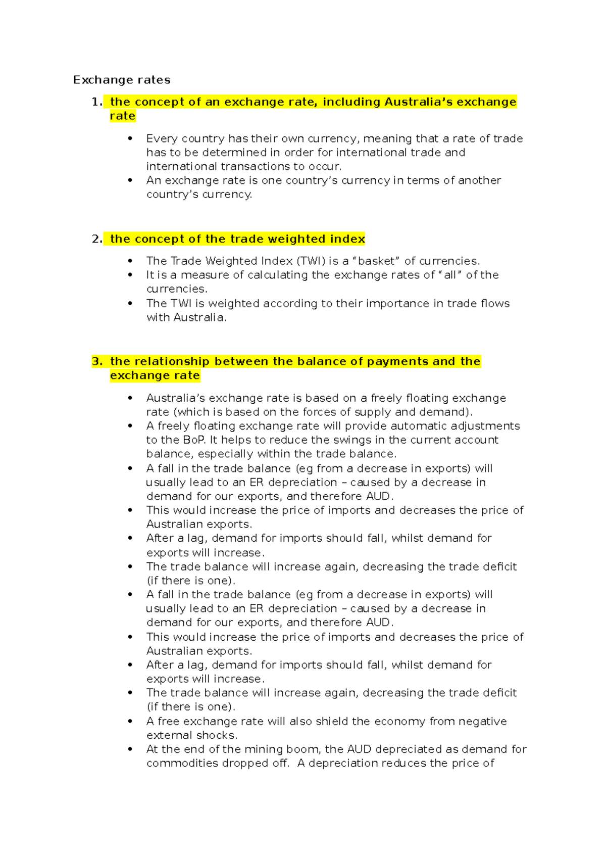 ECON 101: Exchange Rates & Their Economic Impacts - Study Notes - Studocu