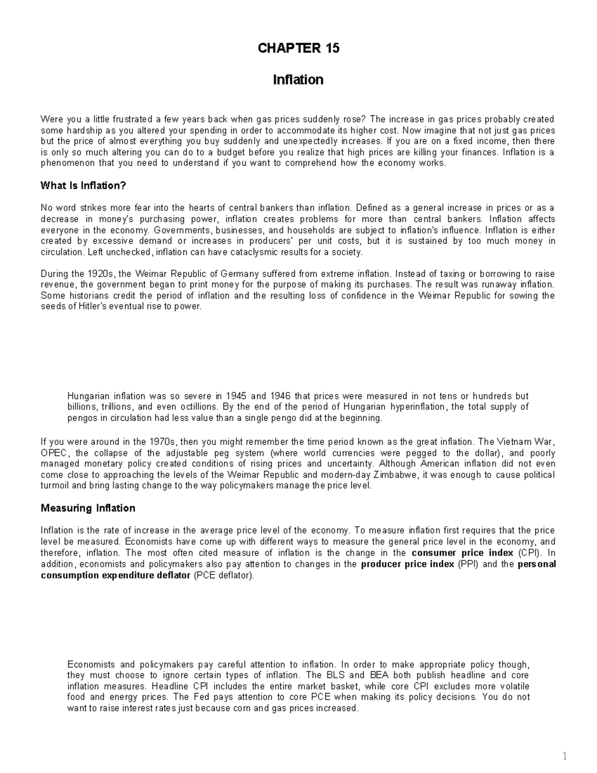 CHAPTER 15: Understanding Inflation and Its Economic Impact - Studocu