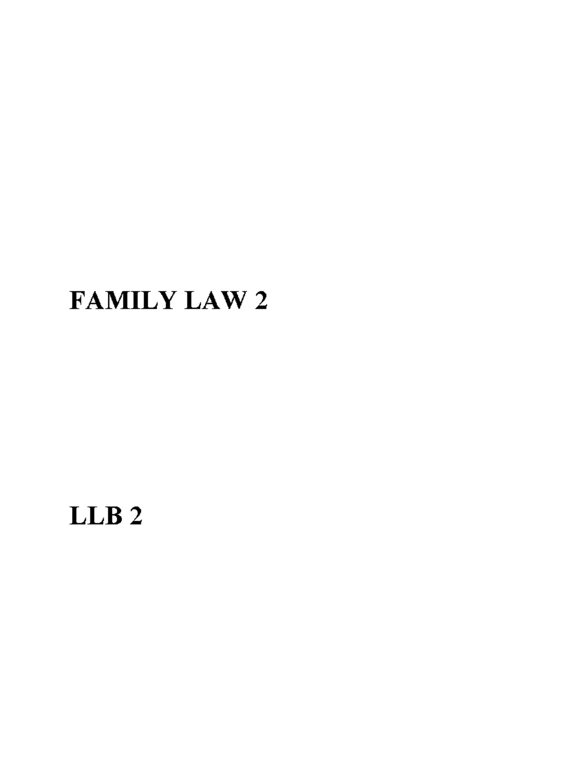 FAMILY LAW 2 LLB 2: Child Law & Succession Law Overview - Studocu
