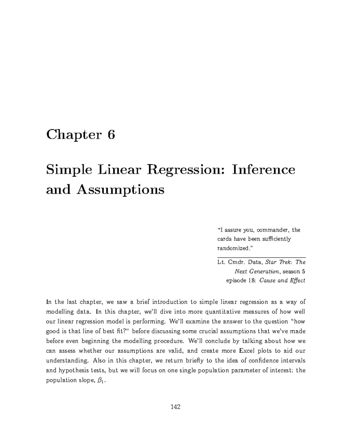 Chapter 6: Simple Linear Regression - Inference & Assumptions (COMM 207 ...
