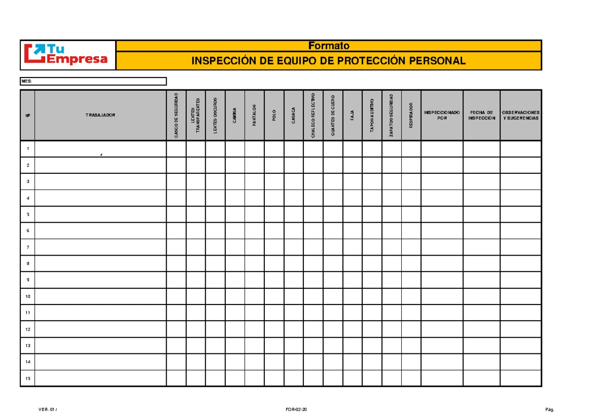 SST-INS-HMP-001: Inspección de Herramientas Manuales Checklist - Studocu