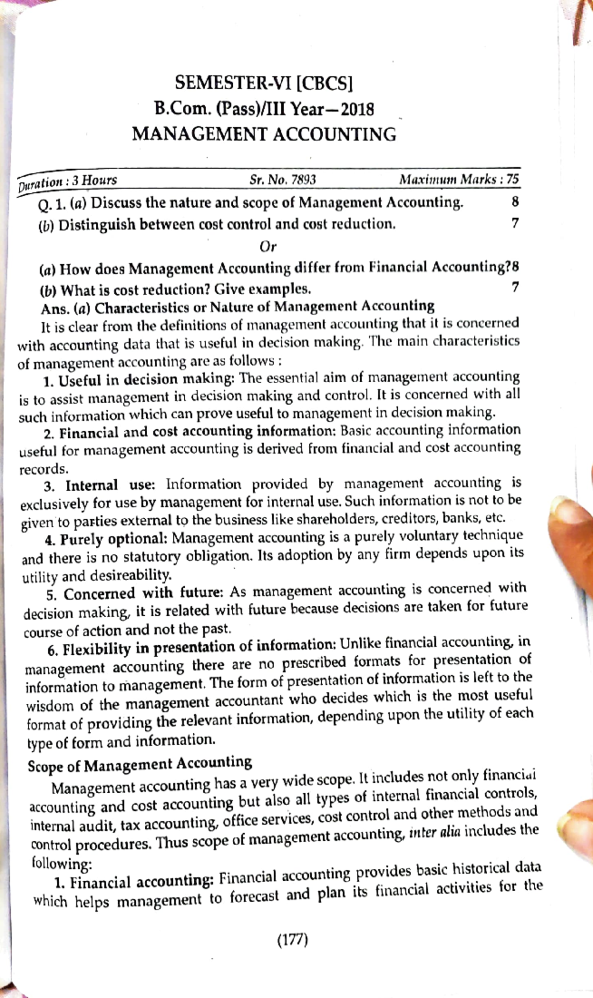 Management Accounting Solved Questions - Practice Exam Guide - Studocu