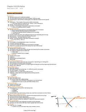 ECON 1010 notes - ECON 1010 8/ Economic Models What is model? Model ...