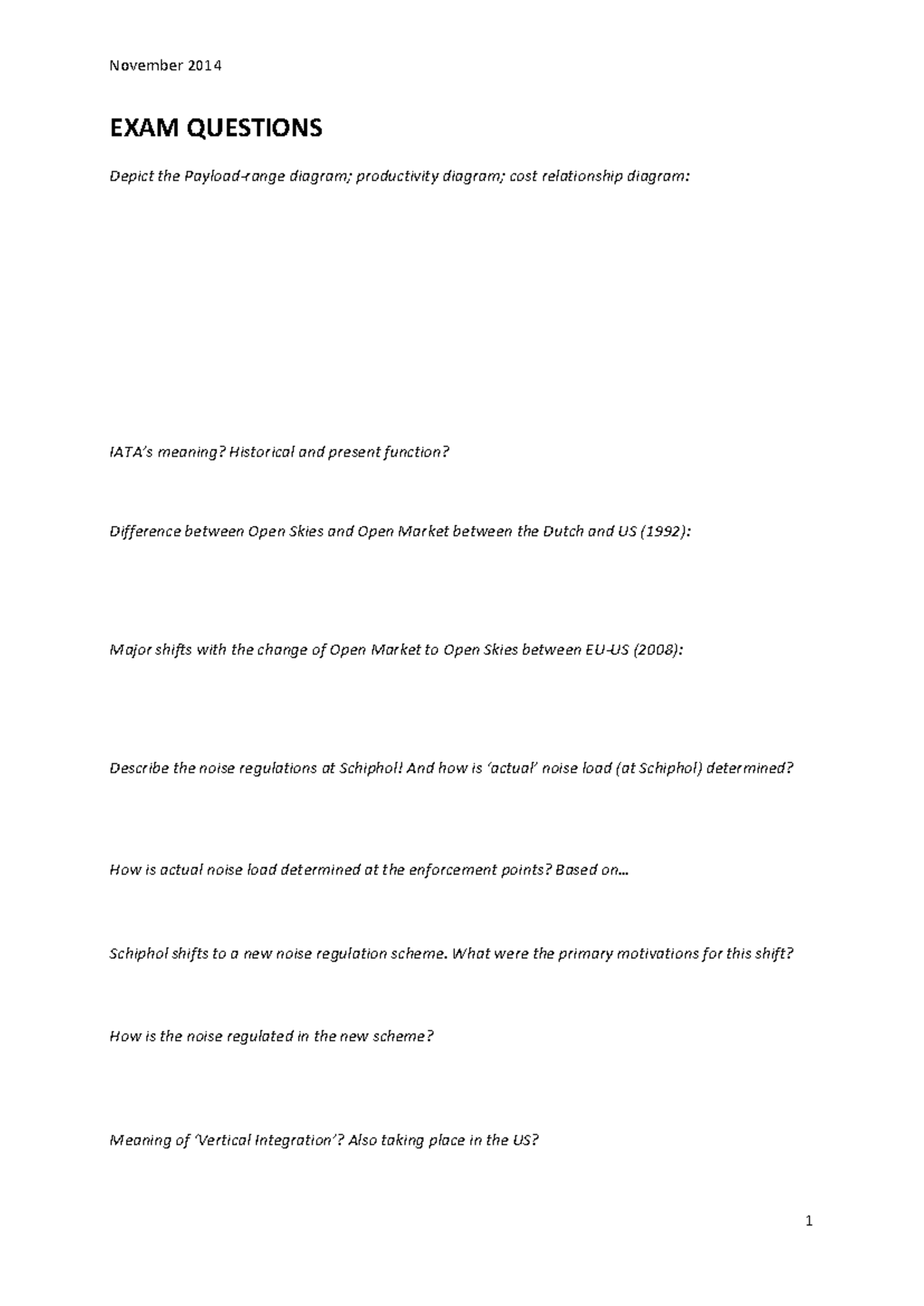 Test / Practice Exam 2014: Key Aviation Questions and Topics - Studeersnel