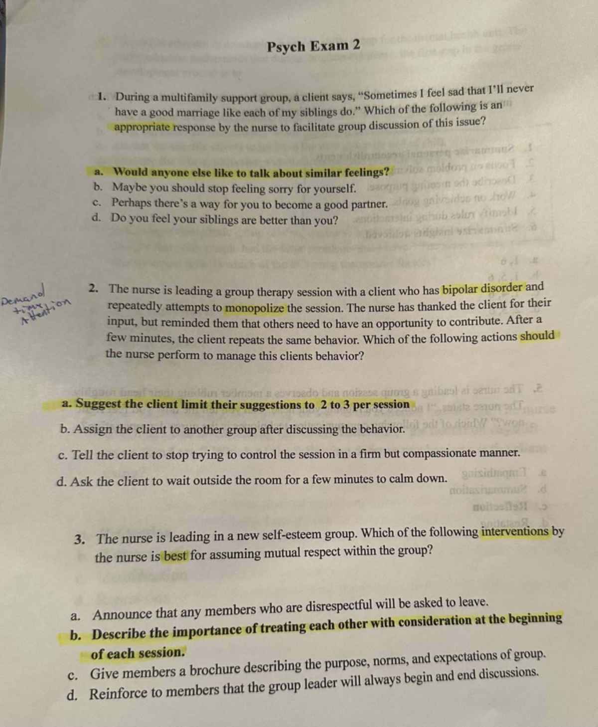 Psych Exam 2 Review: Key Concepts and Practice Questions - Studocu