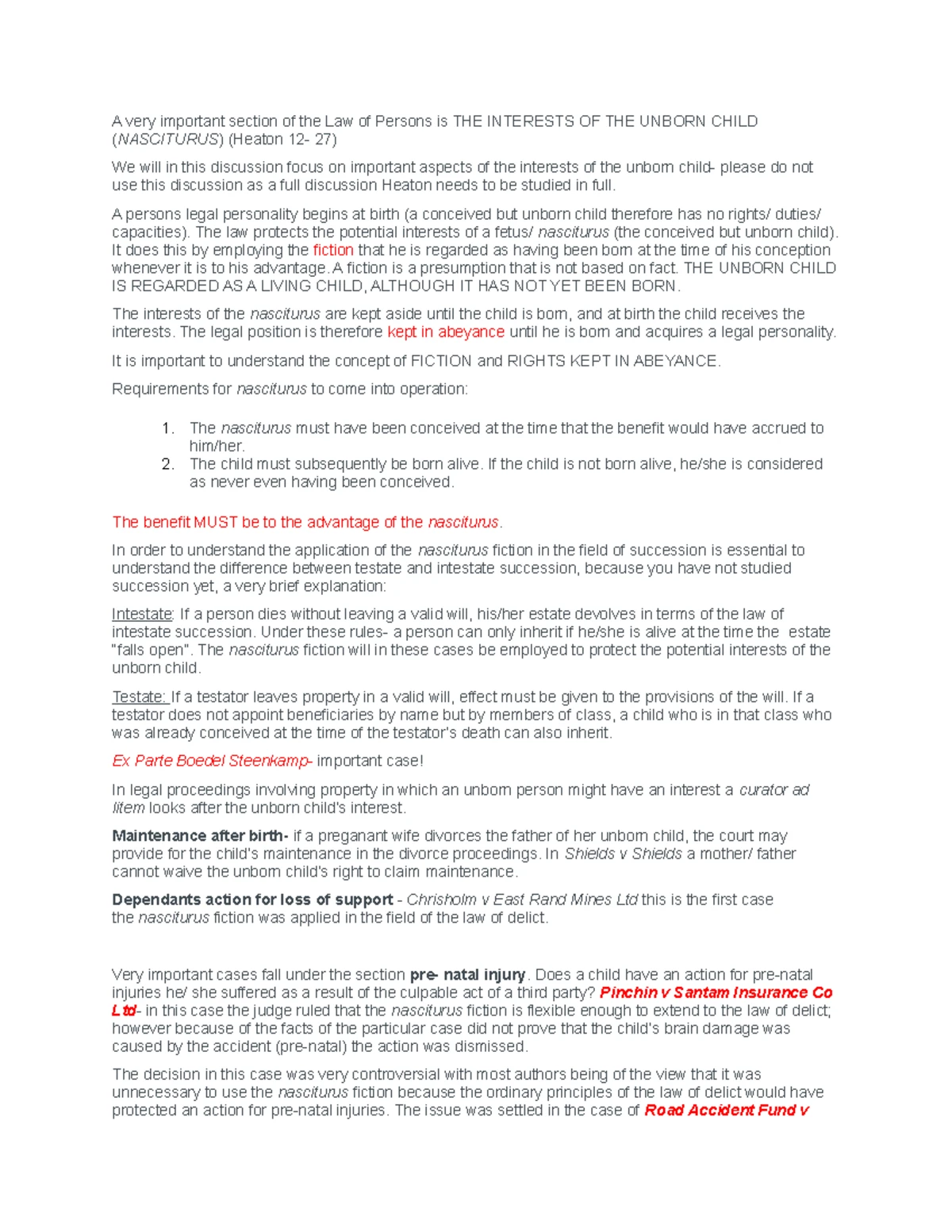 Nasciturus Fiction AND THE Principles OF LAW OF Delict - 50 Codicillus ...