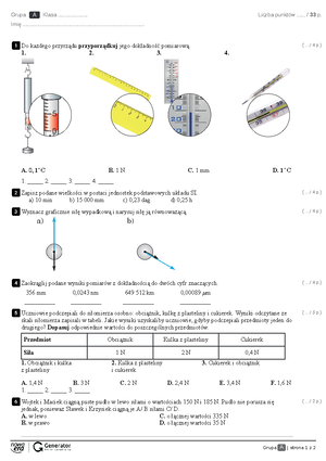 Bloki Zadania Fizyka.gimnazjum Sprawdzian Nowa Era www.studocu.com