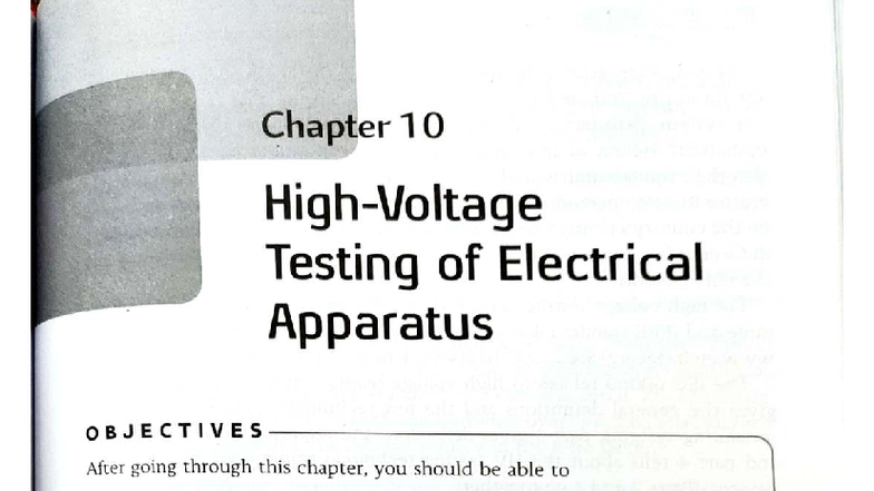 Chapter 10: Testing of Electrical Apparatus - HVE Unit 6 Notes - Studocu