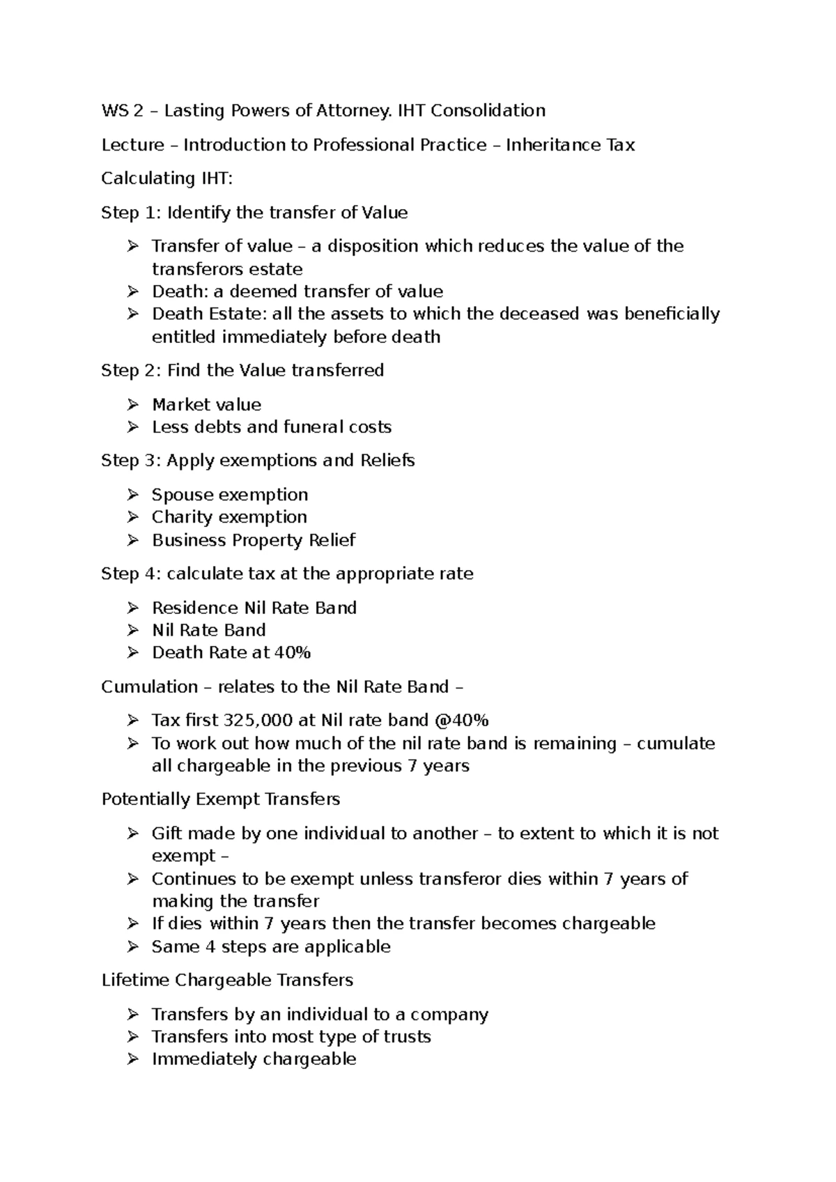 BLP - Week 2 - Notes (Print) - WS 2 – Separate Legal Personality and ...
