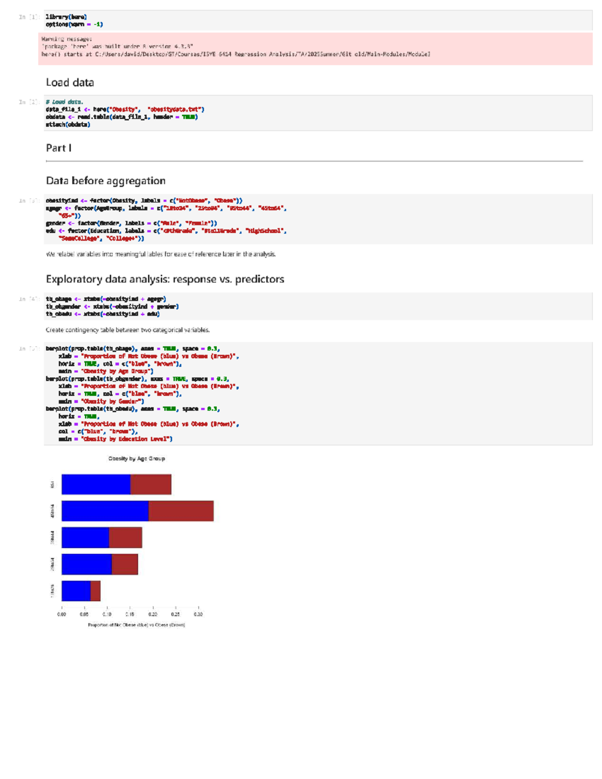 Obesity Analysis and Prediction: R Code Example (STAT 6414) - Studocu